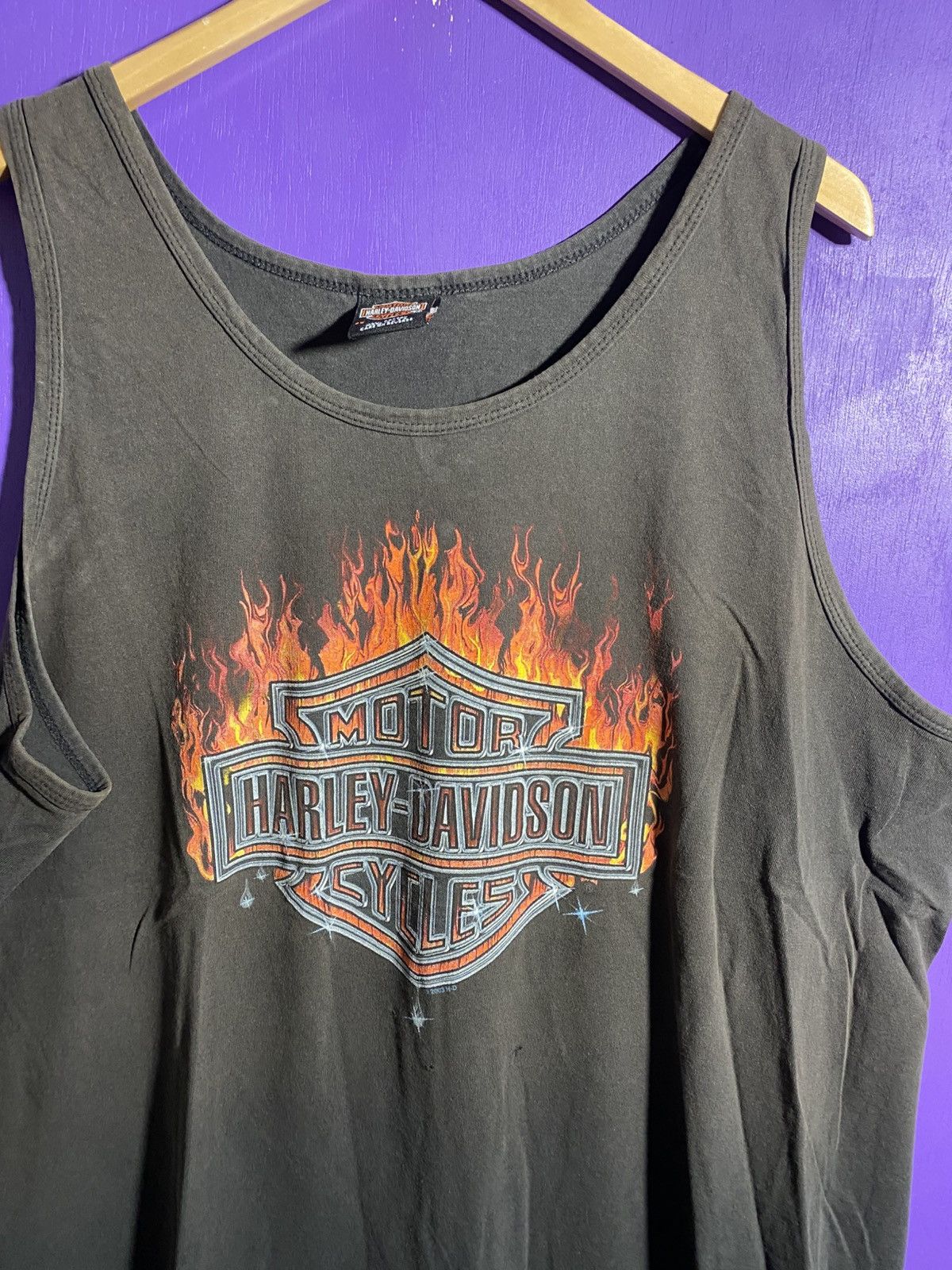 Harley Davidson × Vintage Vintage 90s Harley Davidson flame logo tank top Size US XXL / EU 58 / 5 - 3 Thumbnail