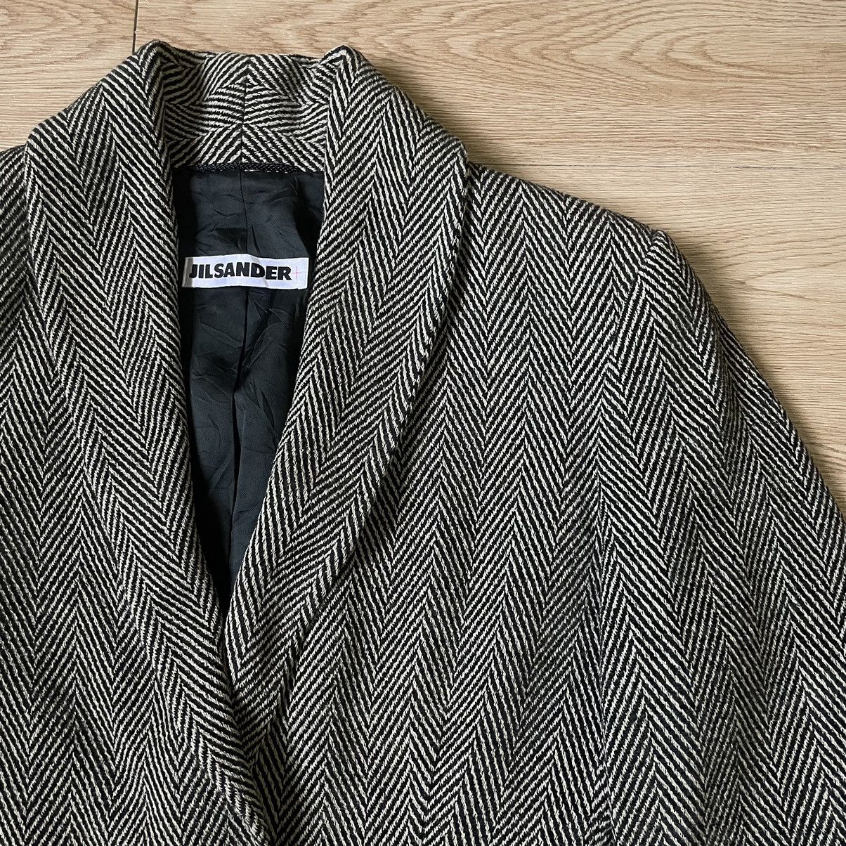 Jil Sander 🇩🇪RARE 80s Women’s Jil Sander Wool Herringbone Cropped Blazer Size US XS / EU 42 / 0 - 5 Thumbnail
