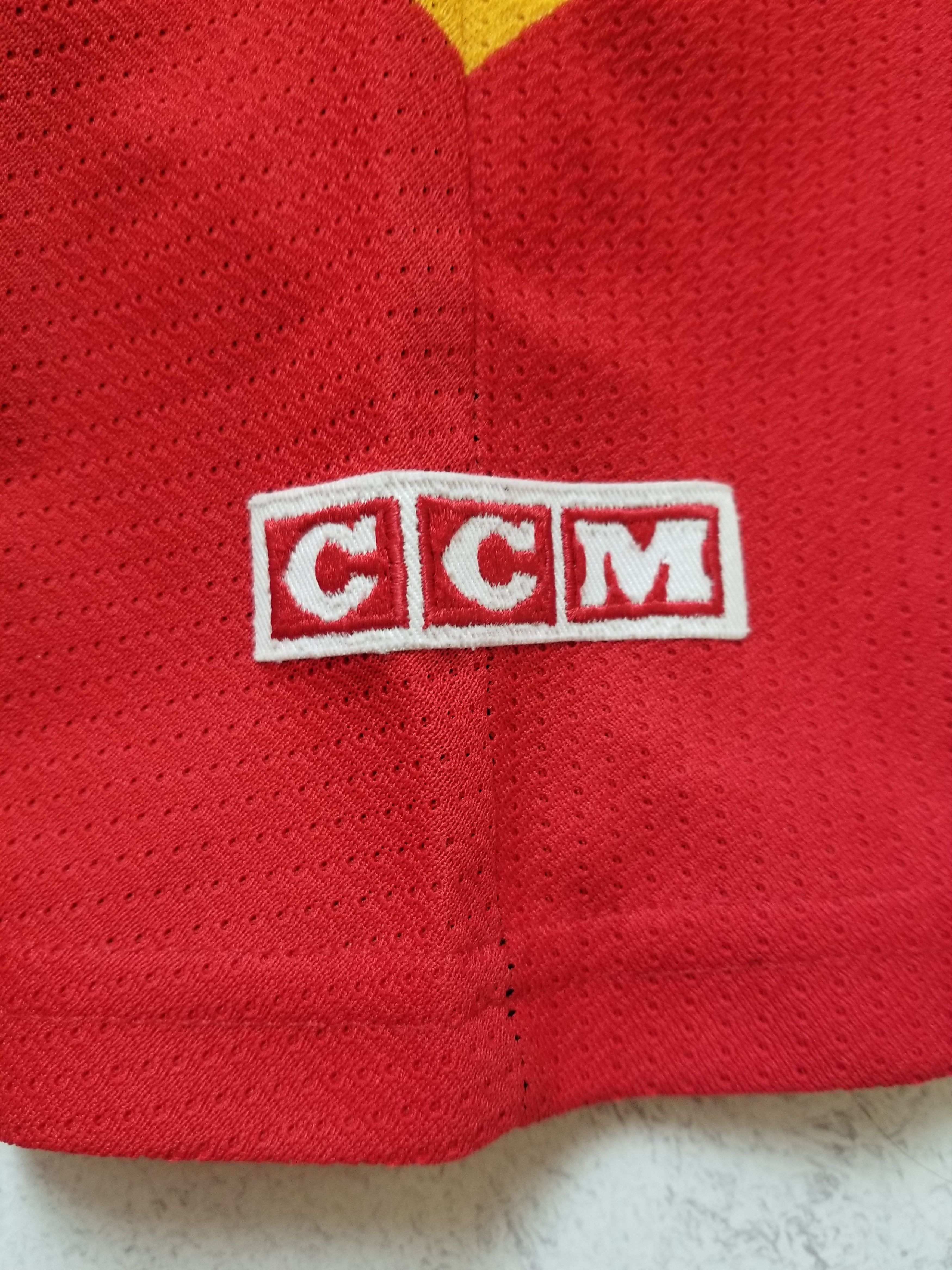 Ccm Vintage CCM Calgary Flames Blasty Horse Head Jersey Size US L / EU 52-54 / 3 - 9 Thumbnail