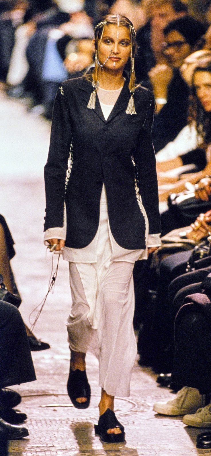 Jean Paul Gaultier SS1994 Jean paul gaultier Les Tatouges Net Tie Blazer Size XL / US 12-14 / IT 48-50 - 1 Thumbnail