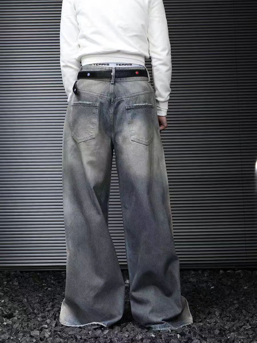 Japanese Brand × Jean Washed dirty color design baggy jeans Size US 34 / EU 50 - 5 Thumbnail