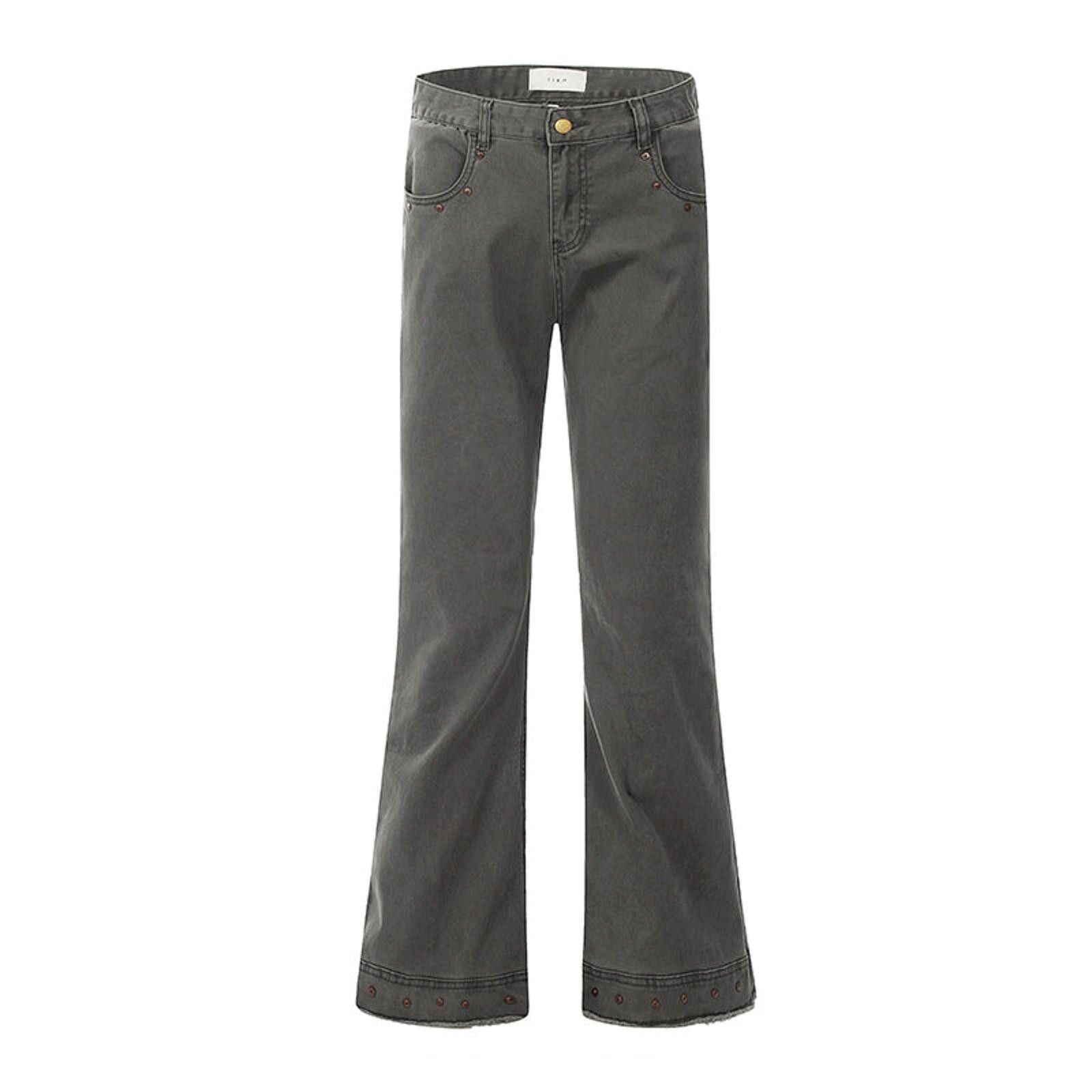 Jean Opium Frayed Button Stud Stacked Flared Jeans Size US 30 / EU 46 - 4 Thumbnail