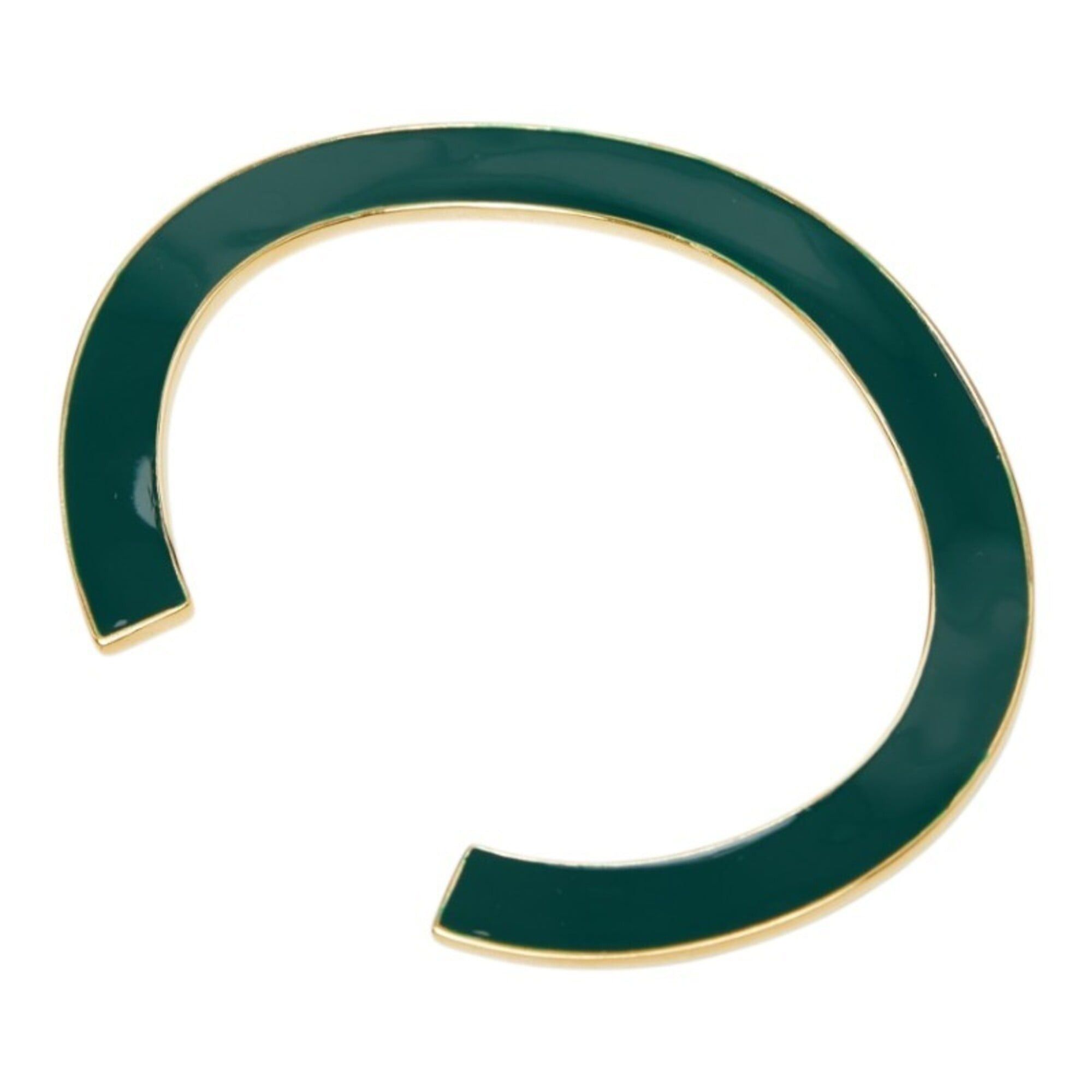 Bottega Veneta Bottega Veneta Curved Cuff Bangle Bracelet, Size: S, Green Gold, SV925 Silver Enamel, Women's. Size ONE SIZE - 1 Thumbnail