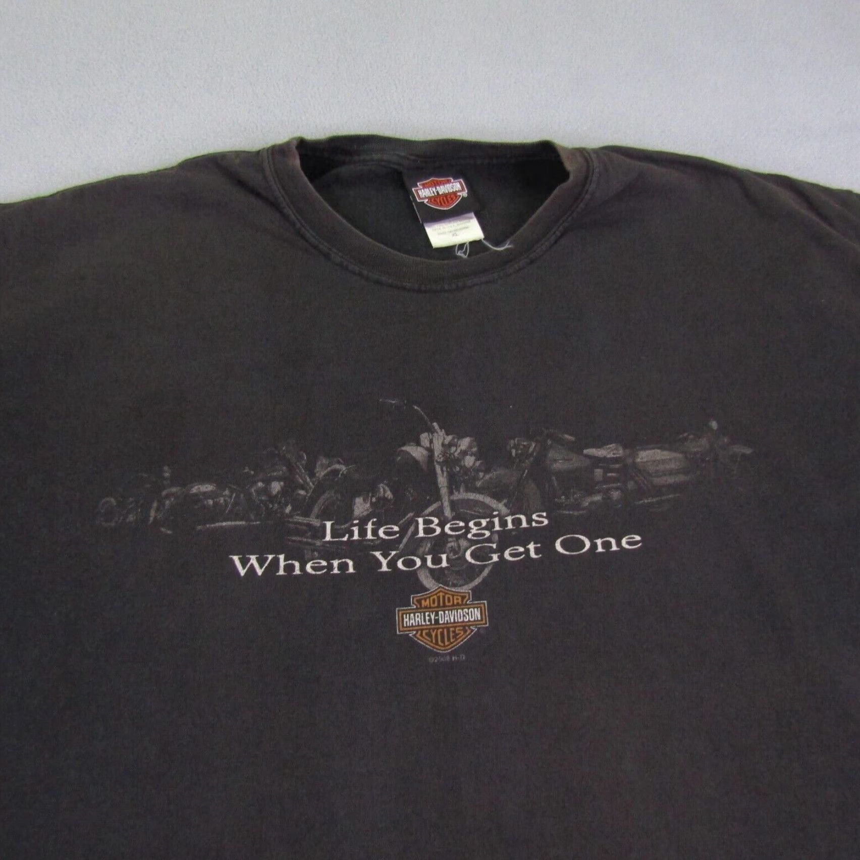 Harley Davidson VINTAGE Harley Davidson Shirt Mens XL Black Motorcycles Biker House Of Thunder Size US XL / EU 56 / 4 - 2 Thumbnail