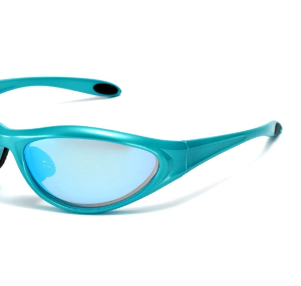 Vintage Punk Pearl Blue Cat Eye Aviation Sunglasses Style Rave Size ONE SIZE - 3 Thumbnail