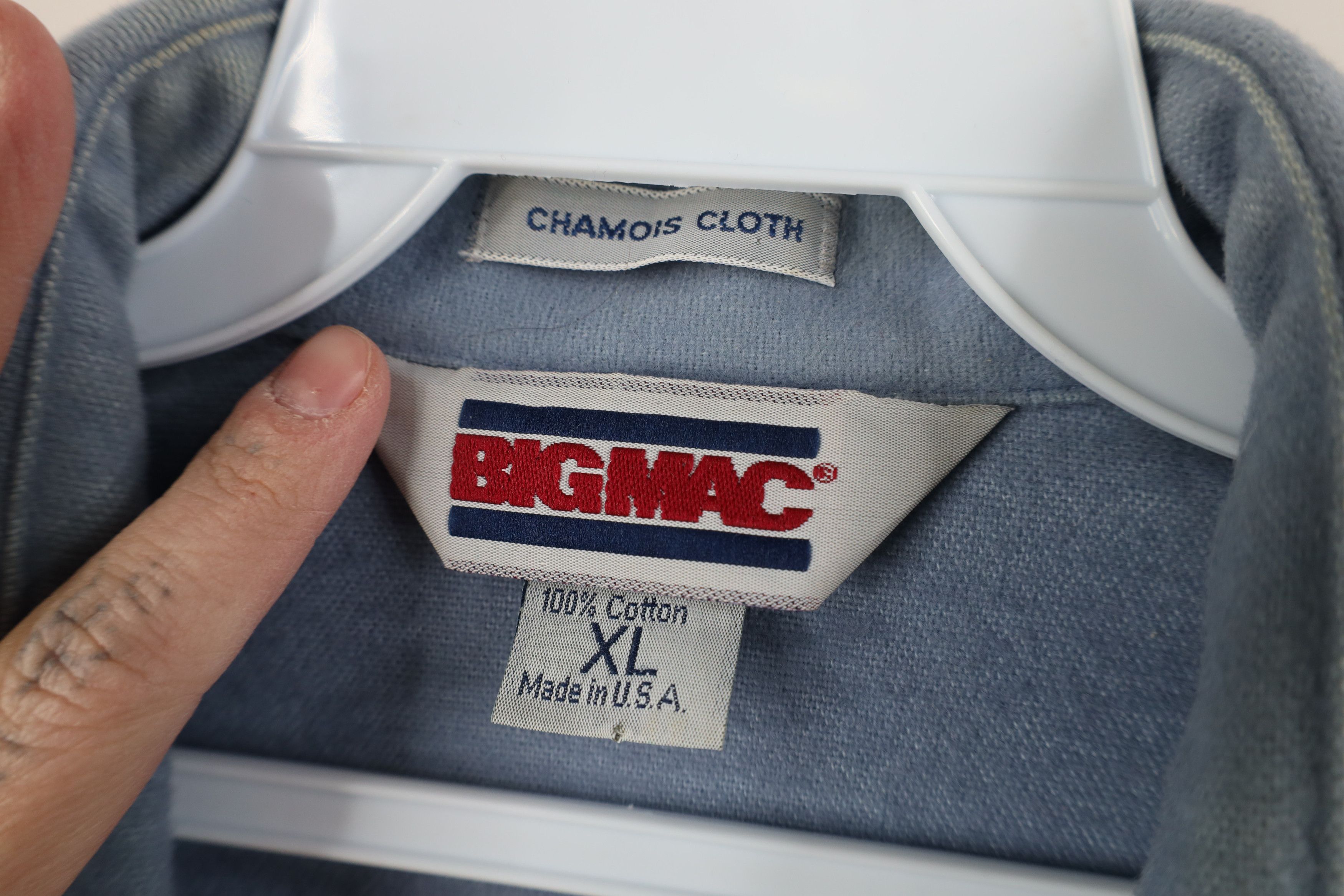 Vintage Vintage 70s Big Mac Chamois Cloth Button Shirt Blue USA Size US XL / EU 56 / 4 - 10 Thumbnail