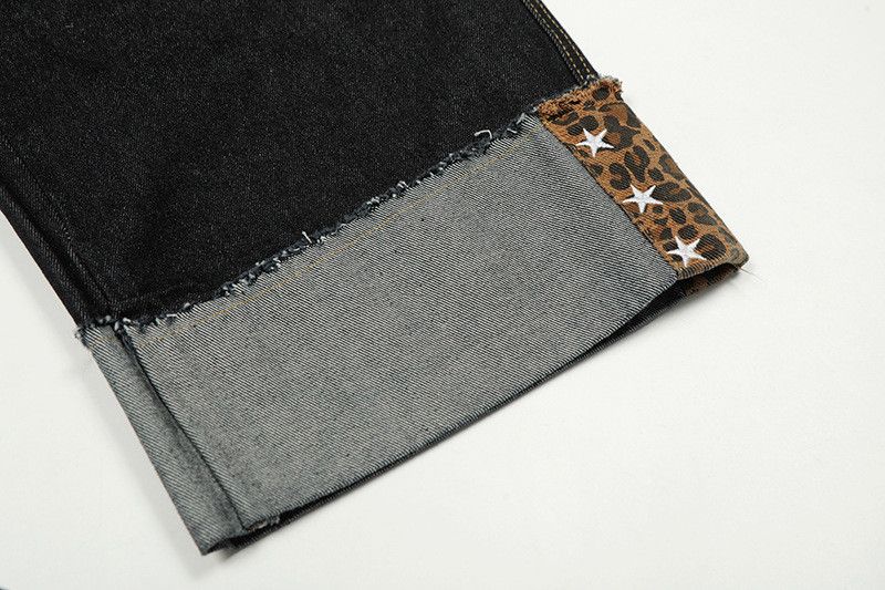 Jean American retro washed distressed leopard jeans for men Size US 32 / EU 48 - 6 Thumbnail