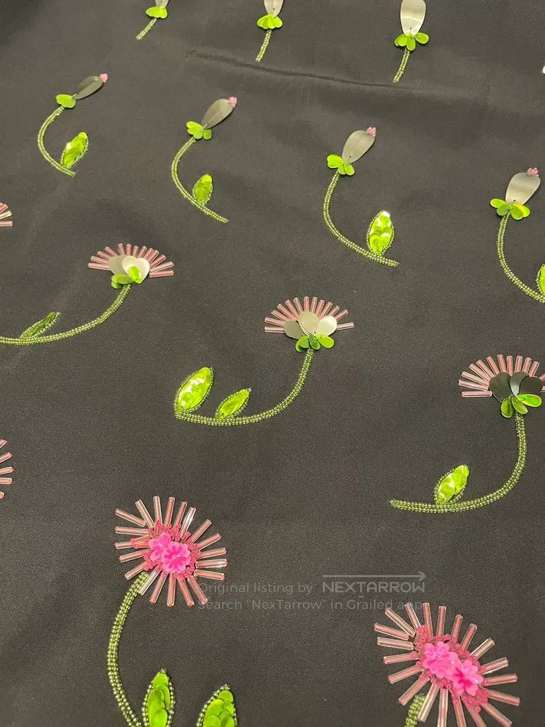 Valentino Valentino Black floral cotton short-sleeved dress Size M / US 6-8 / IT 42-44 - 8 Thumbnail