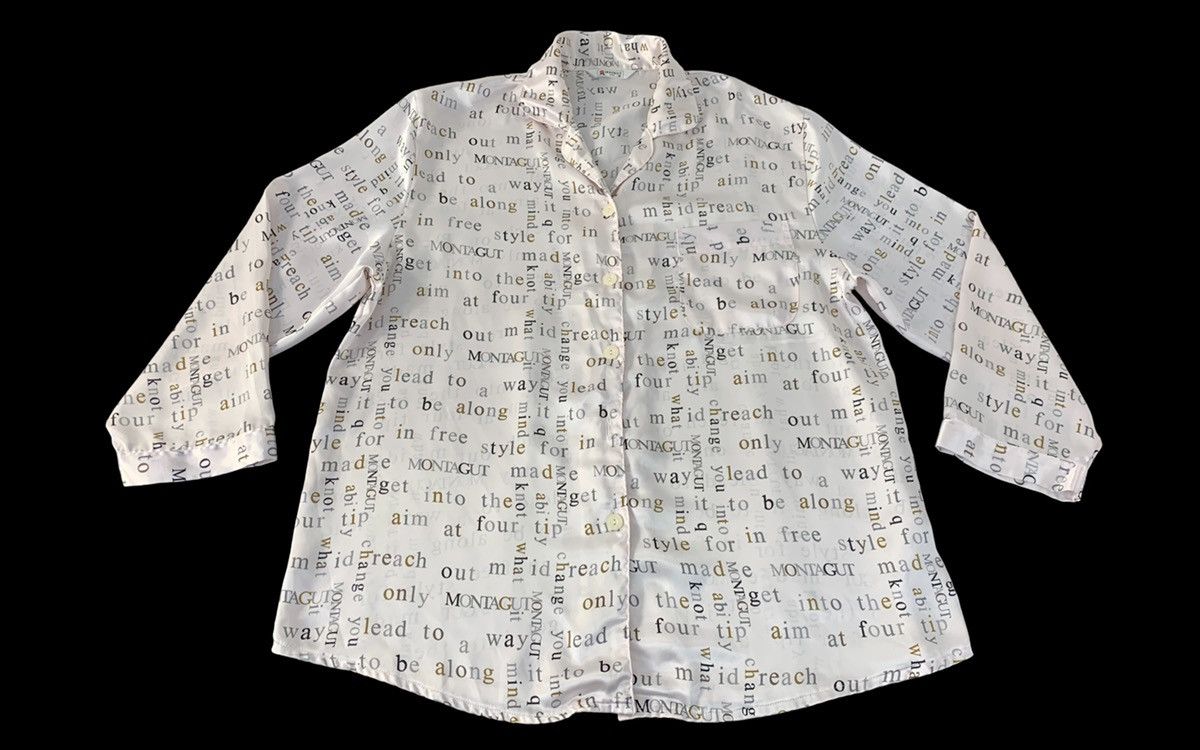 image of 90's Montagut Paris Humour Design Sleep Button Up Shirt, Men's (Size Large)