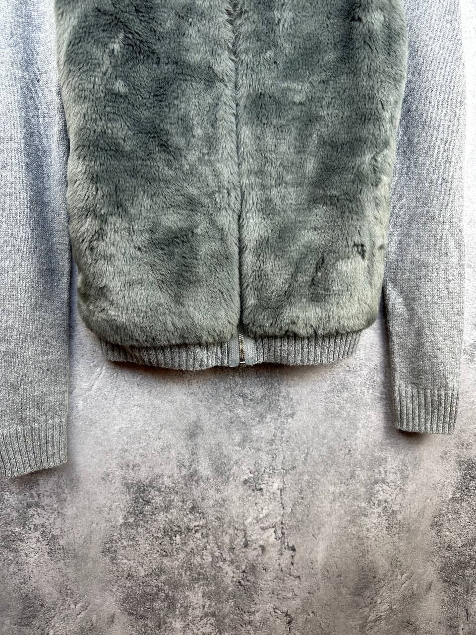 The Kooples The Kooples Wool Blend Faux Fur Panel Full Zip Cardigan Swt Size XS / US 0-2 / IT 36-38 - 7 Thumbnail