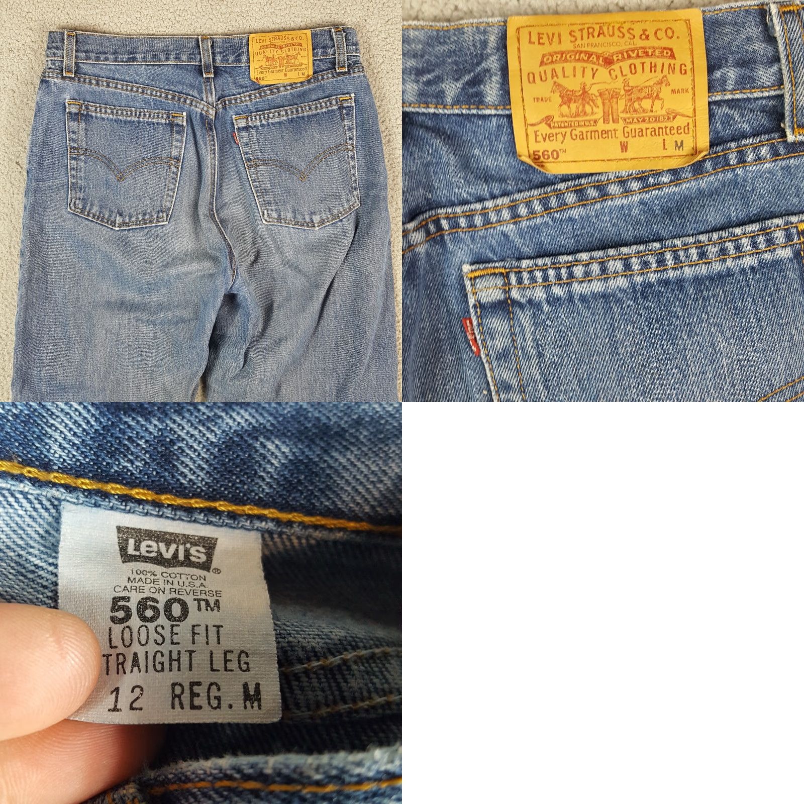 Levi's 90s Levi's 560 Loot Fit Straight Leg Size 12 Vintage Denim Blue Jeans Stonewash Size 34" / US 12 / IT 48 - 8 Thumbnail