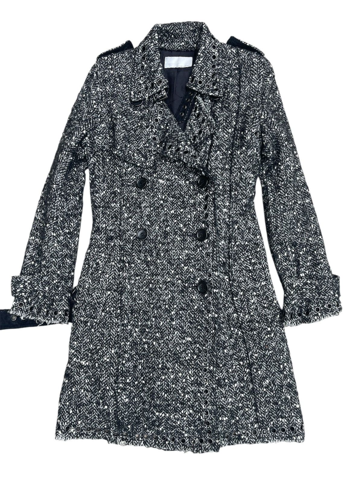 Enchantment Enchantement Avant-Garde Herringbone Coat Double-Breasted Size S / US 4 / IT 40 - 1 Thumbnail