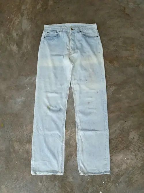 Levi's × Vintage 80s Vintage Levis 501 Made In USA Sun Faded Distressed Jeans Size US 33 - 1 Thumbnail
