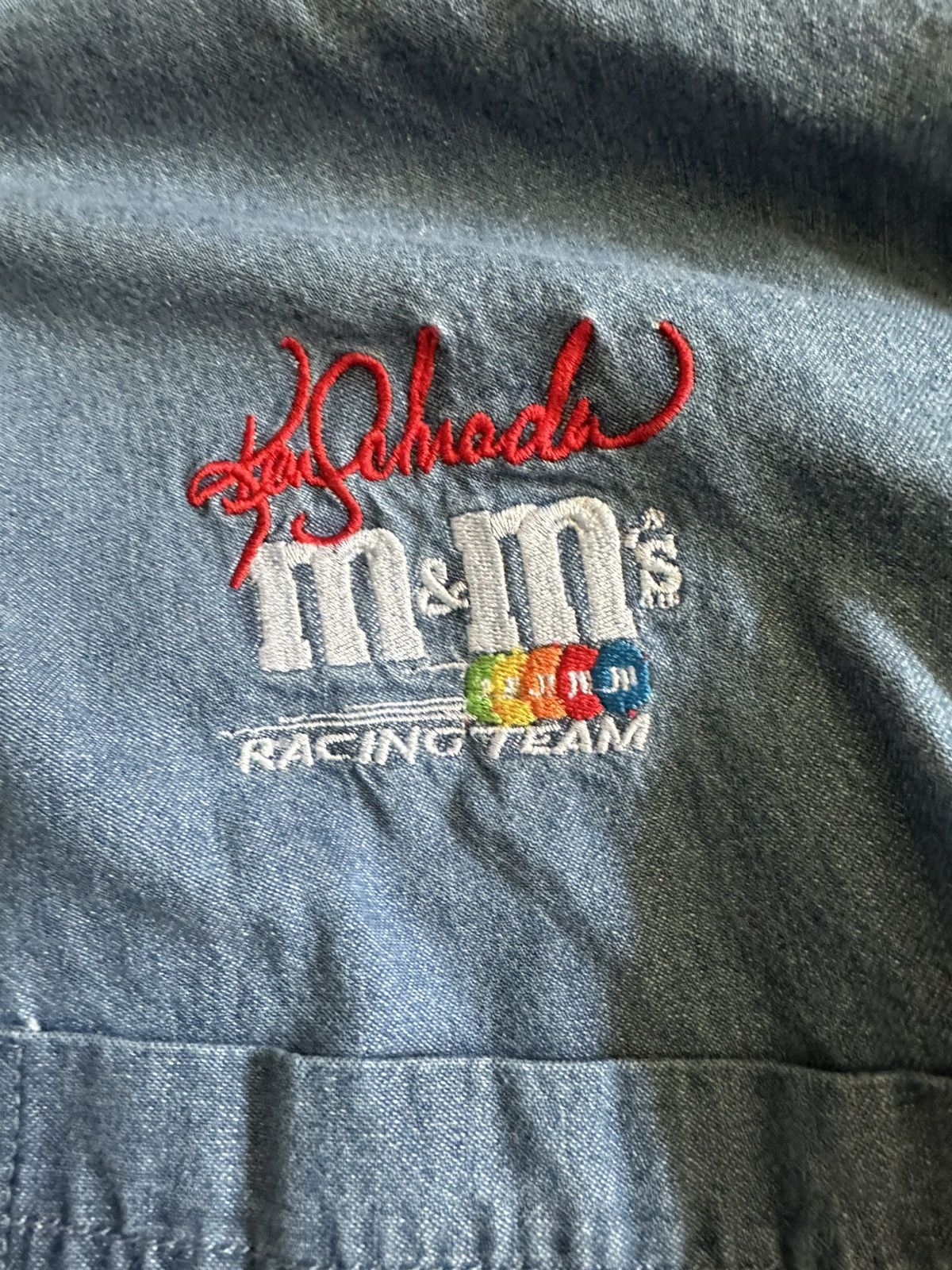 Vintage Vintage M&M’s racing team nascar denim shirt Size US XL / EU 56 / 4 - 3 Thumbnail