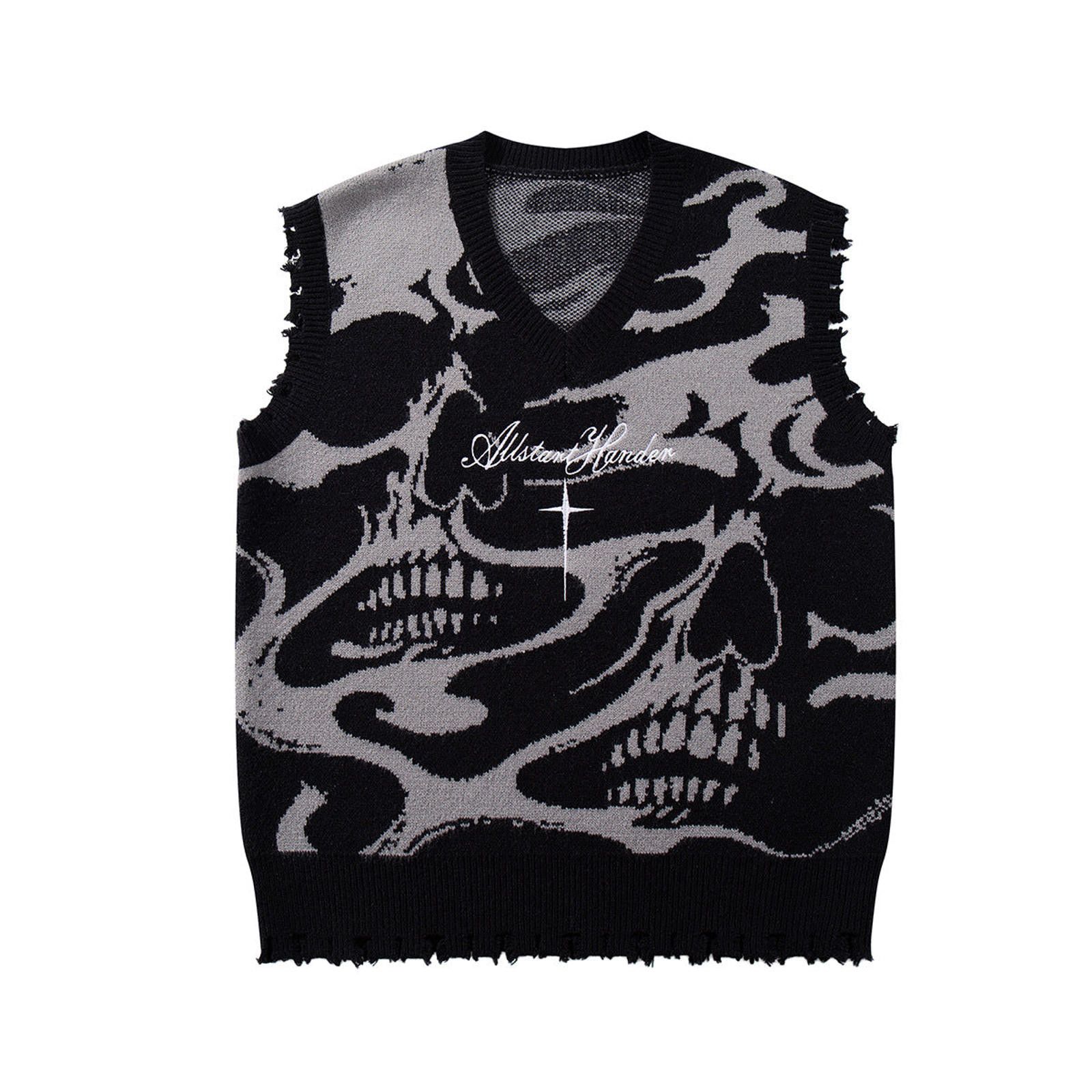 Other Skull Pattern Knit Vest, Sleeveless Sweater Size US M / EU 48-50 / 2 - 3 Thumbnail