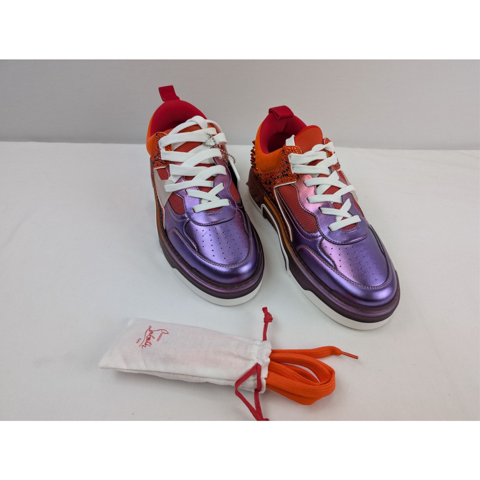 Christian Louboutin o1rshd1 Astroloubi Strass SB Flat Shoe Sneakers Multicolor Size US 12.5 / EU 45-46 - 7 Thumbnail