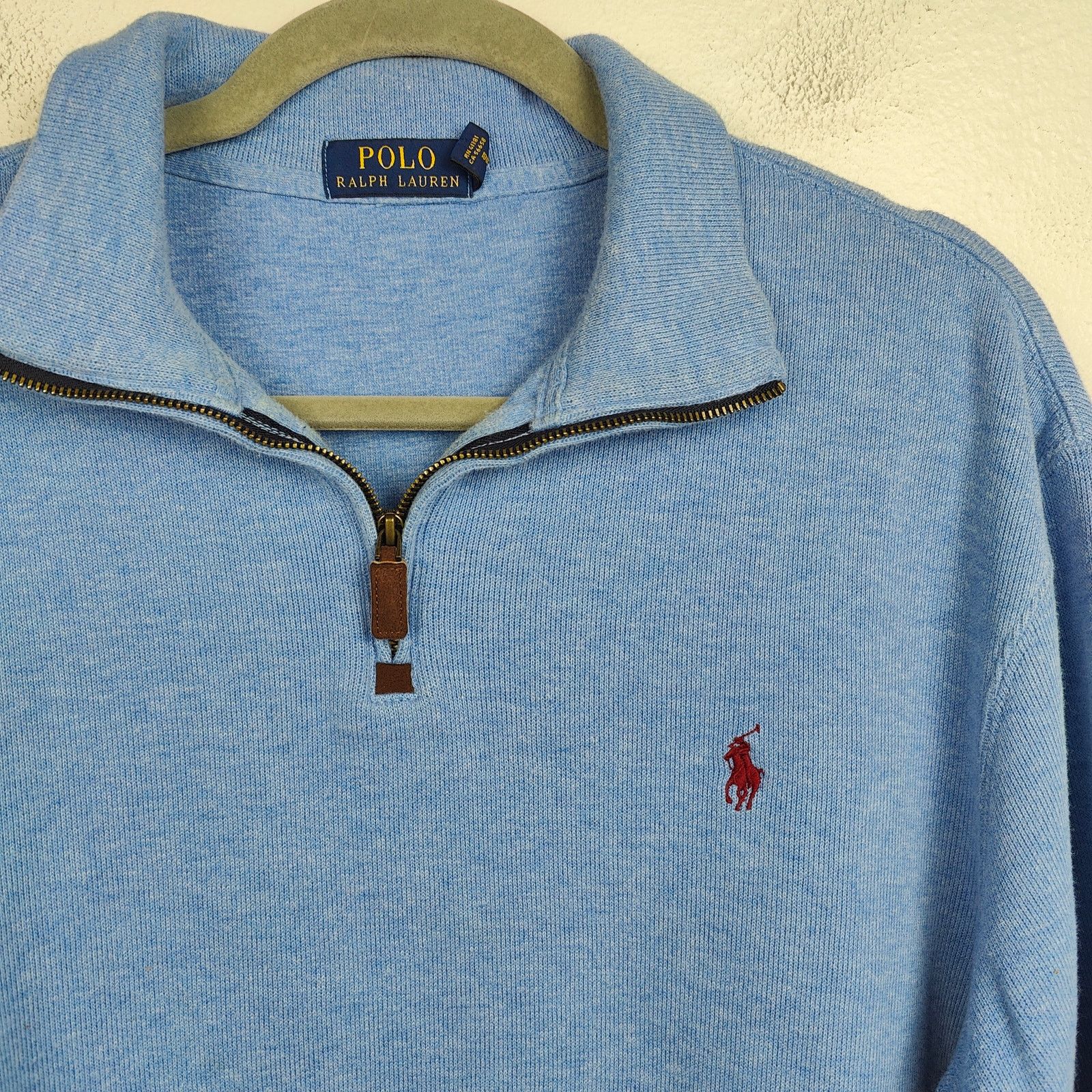 Polo Ralph Lauren Polo Ralph Lauren 1/2 Zip Sweater Mens Large Light Blue Size US L / EU 52-54 / 3 - 2 Thumbnail