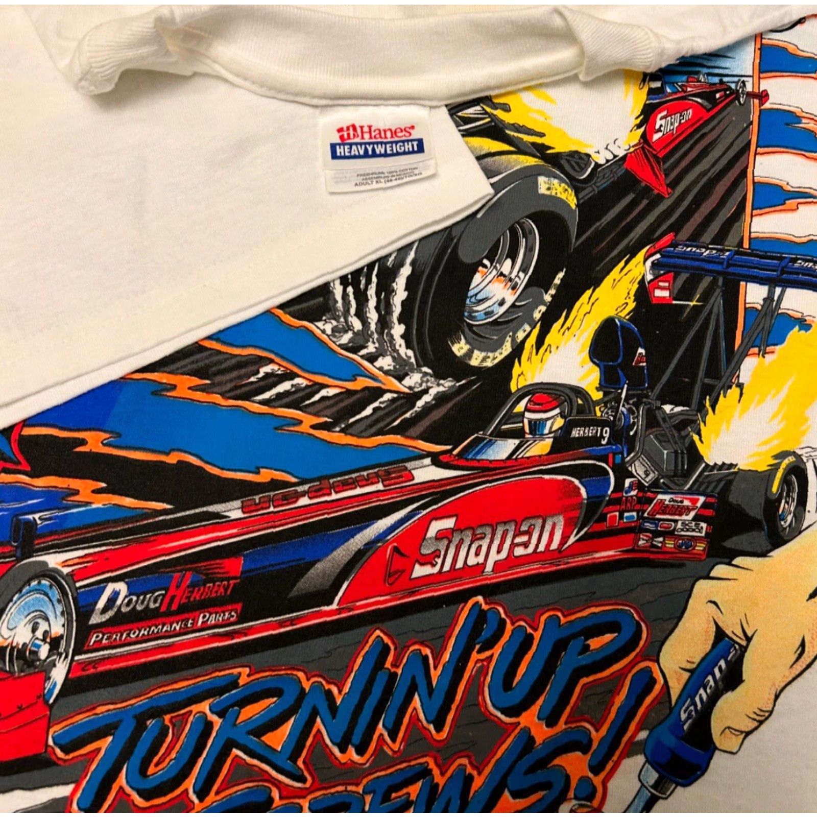 NASCAR VINTAGE 90s NASCAR Snap On Tools Herbert Drag Racing 2001 Double Sided Shirt XL Size US XL / EU 56 / 4 - 2 Thumbnail