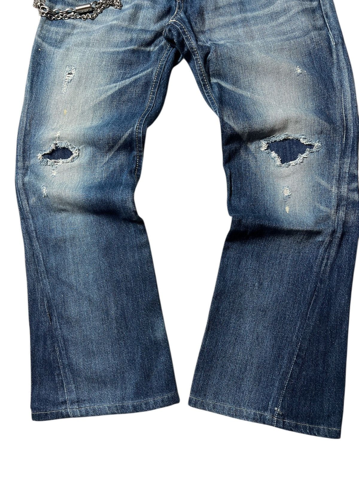 Edwin Edwin Blue Trip Destroyed Lgb Style Distressed Flared Pants Size US 32 / EU 48 - 2 Thumbnail