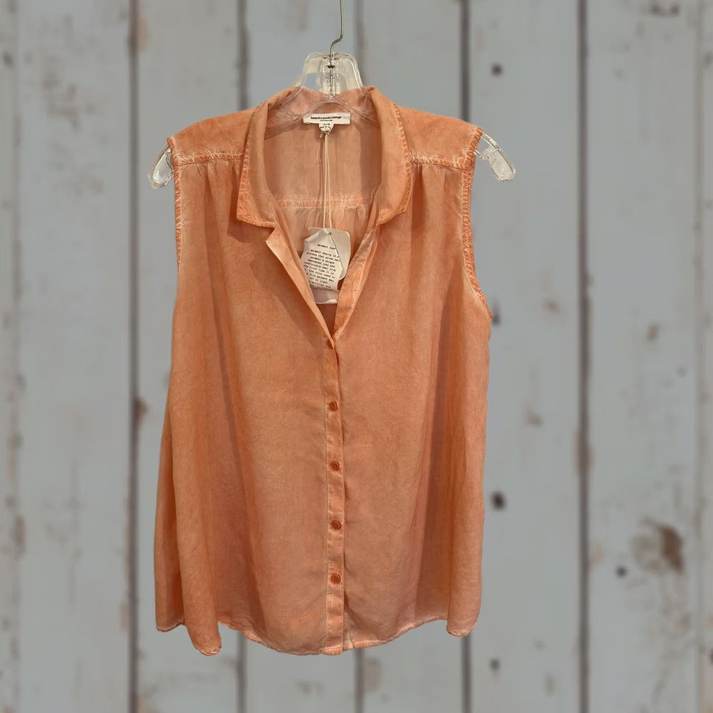 Vintage Beachlunchlounge Blouse Sleeveless Button Front L NWT Orange Women Large Size L / US 10 / IT 46 - 1 Thumbnail