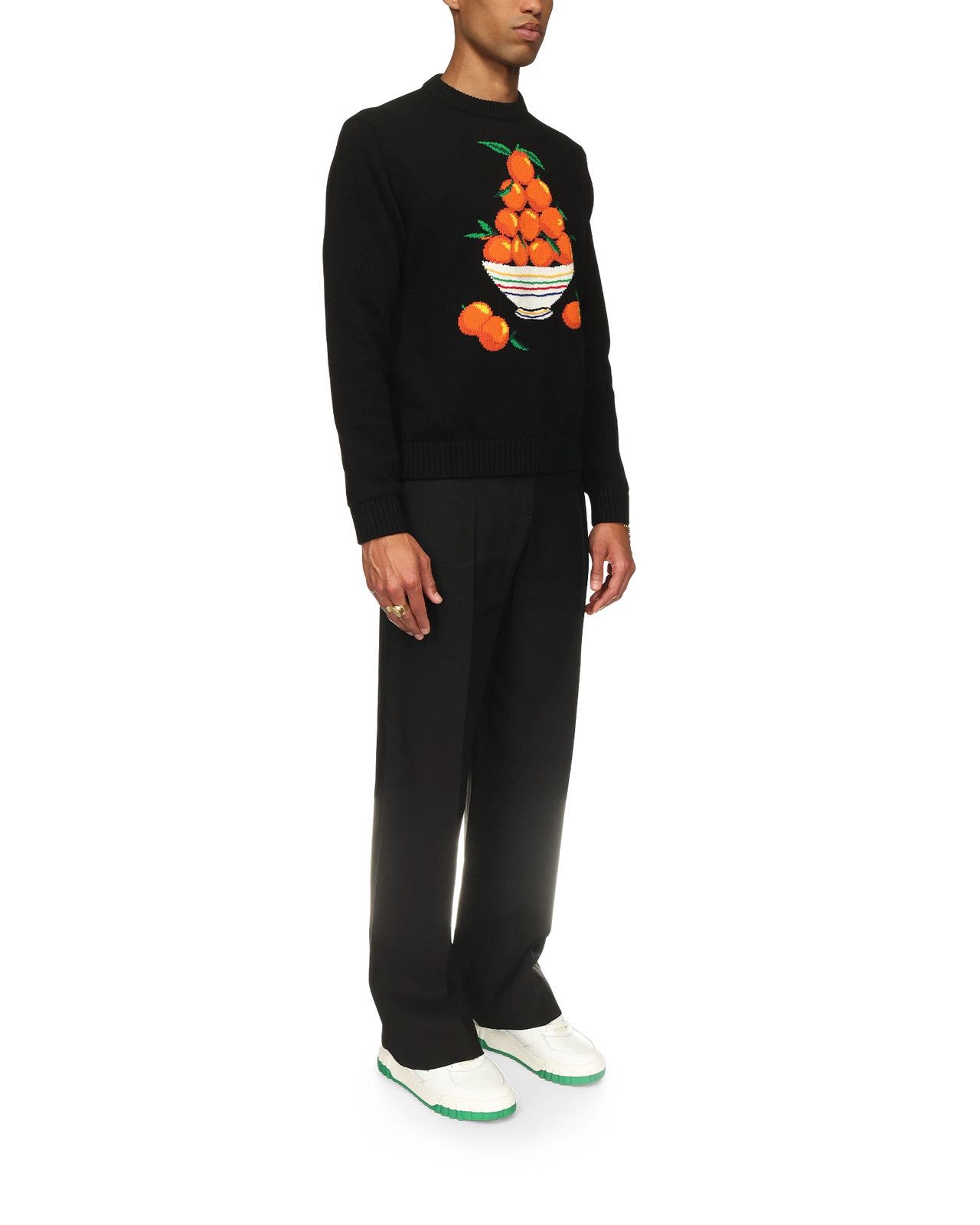 Casablanca os11x0725 Pyramide D'Oranges Intarsia Sweater in Black Size US XL / EU 56 / 4 - 5 Thumbnail