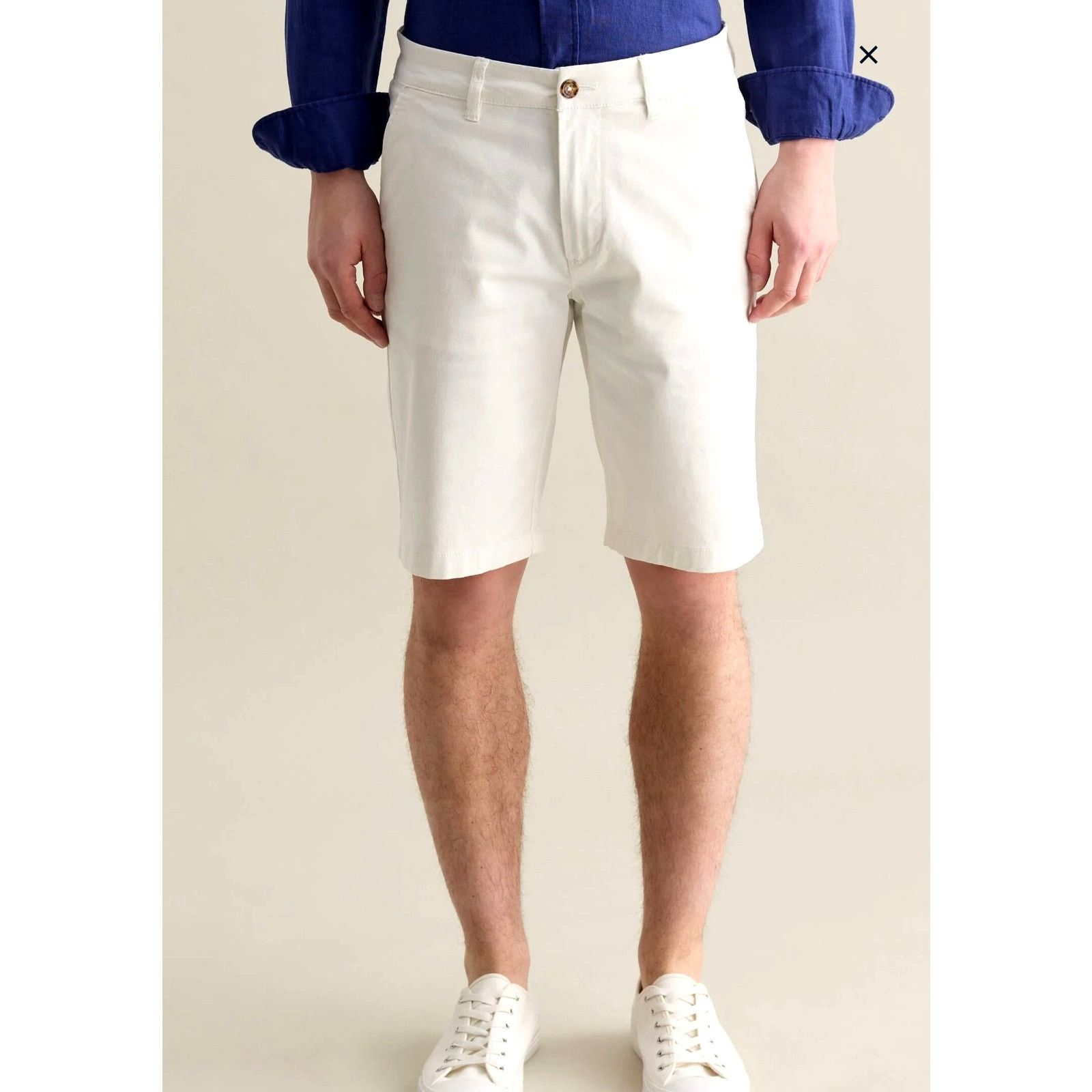 PIOMBO Piombo Stretch Cotton Chino Shorts White L Size US 32 / EU 48 - 3 Thumbnail