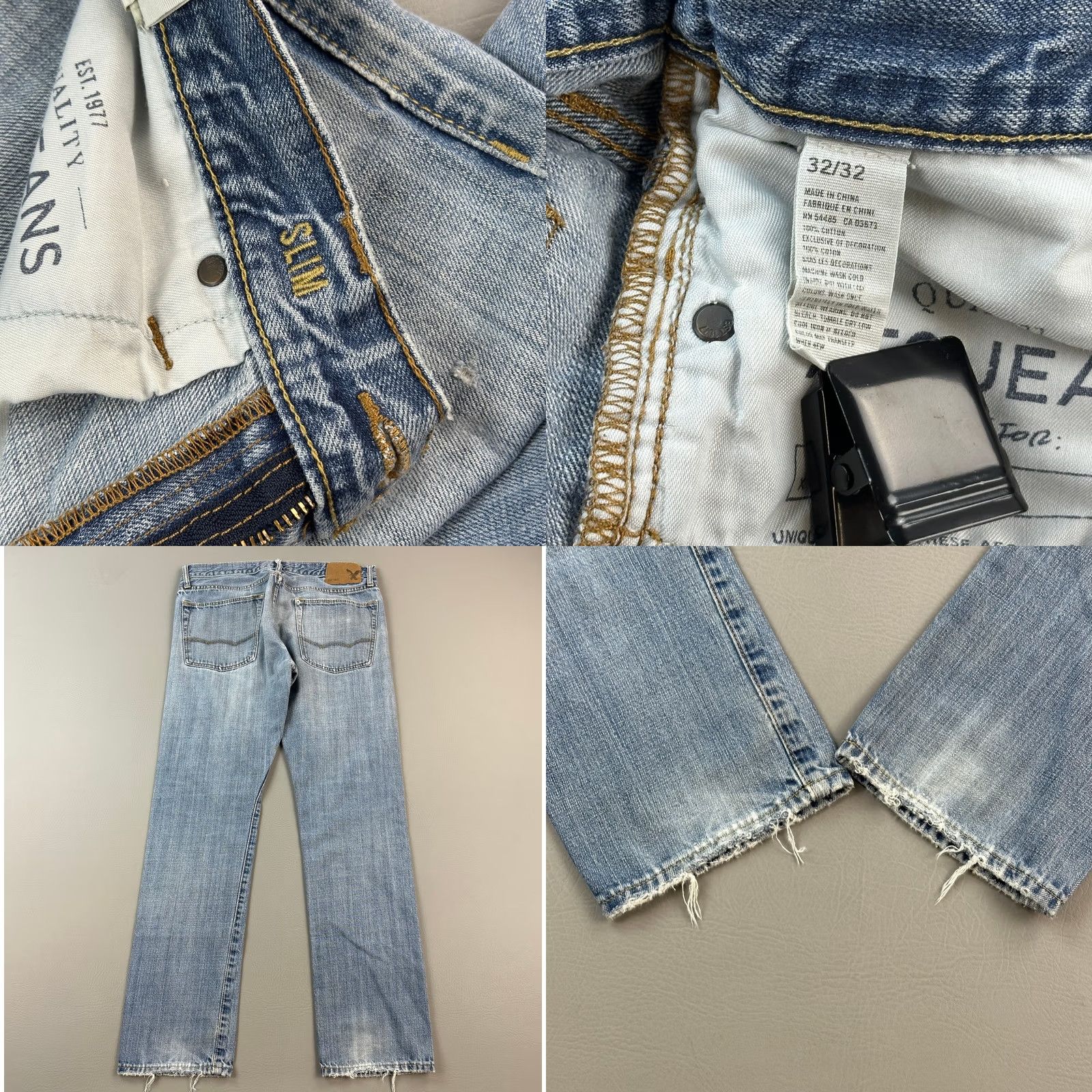 American Eagle Outfitters American Eagle Outfitters Jeans Mens 32x32 32x31 Blue Slim Straight 5-Pocket Denim Cotton Button Zip Jeans Mens Size US 32 / EU 48 - 8 Thumbnail