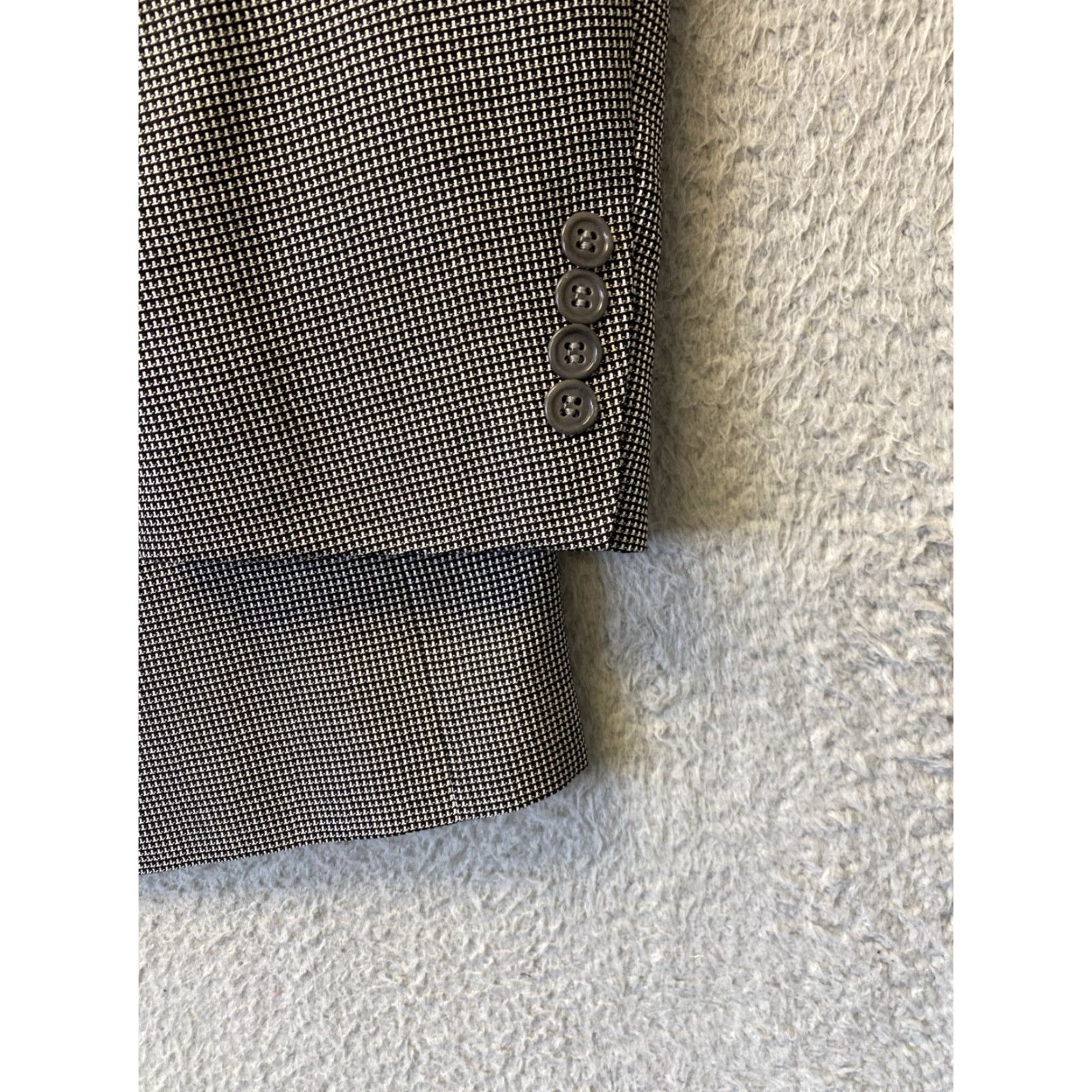 Nordstrom VINTAGE Nordstrom Hart Schaffner Marx Wool Blazer 42L Men’s Houndstooth Two-Button Single Vented Formal Business Cocktail Wedding Size 42L - 3 Thumbnail
