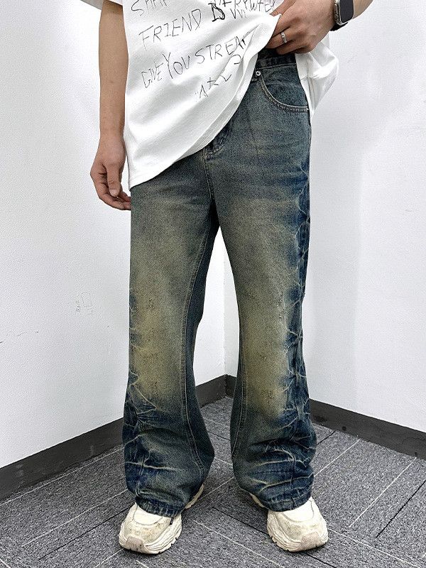 Vintage American distressed straight trendy casual washed jeans Size US 32 / EU 48 - 1 Thumbnail