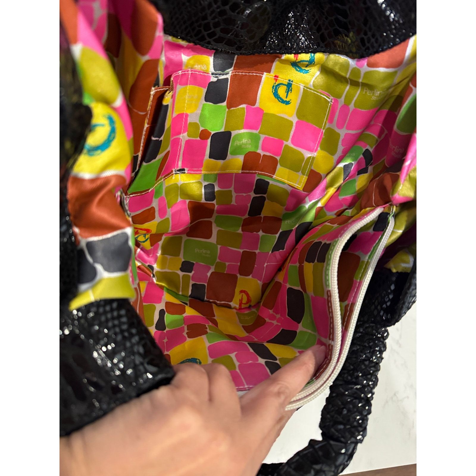 Other Vintage Perlina Y2K black snake skin leather large hobo bag Size ONE SIZE - 10 Thumbnail