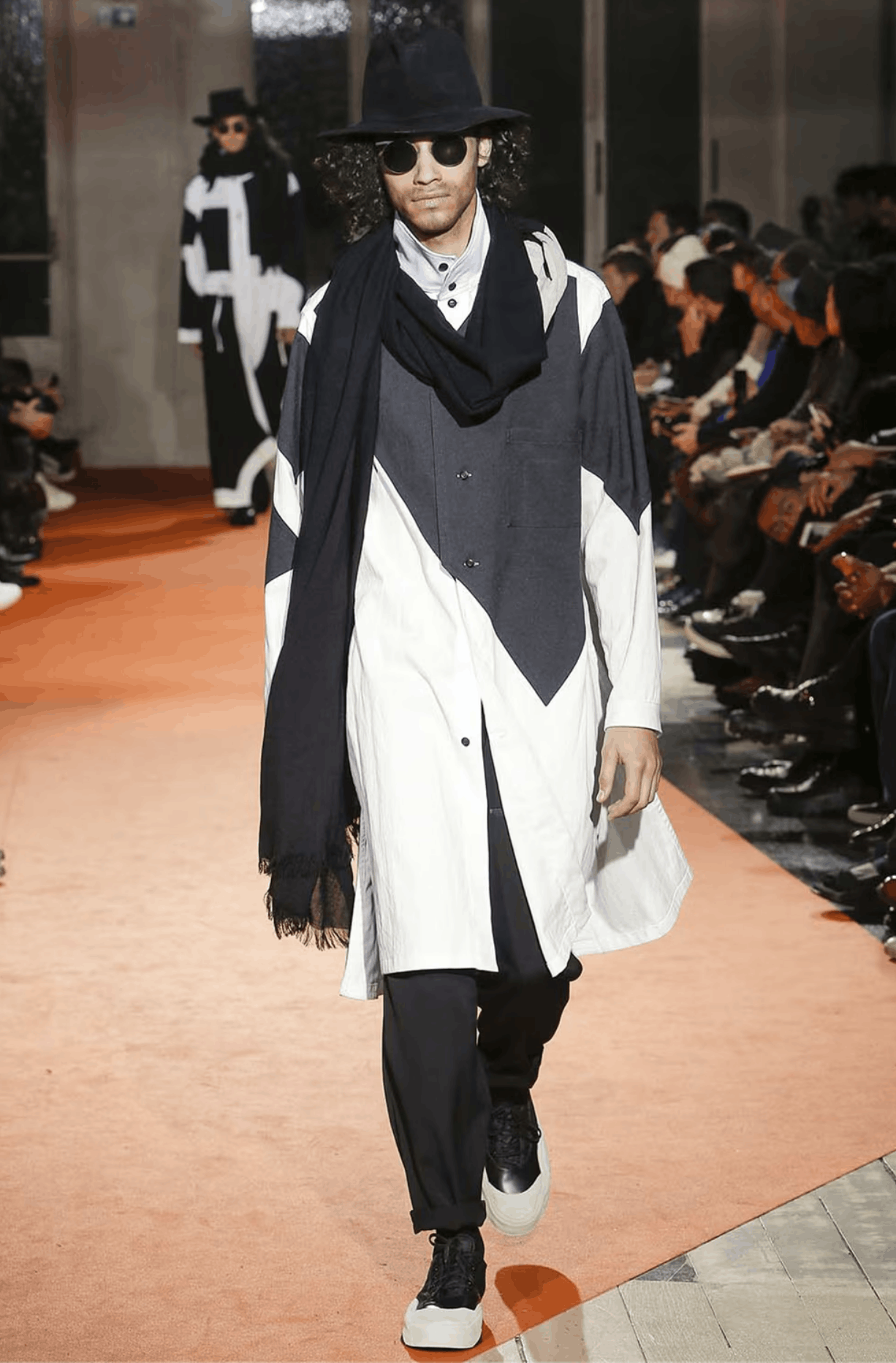 Yohji Yamamoto Yohji Yamamoto Pour Homme - Black White Long Shirt Size US M / EU 48-50 / 2 - 3 Thumbnail