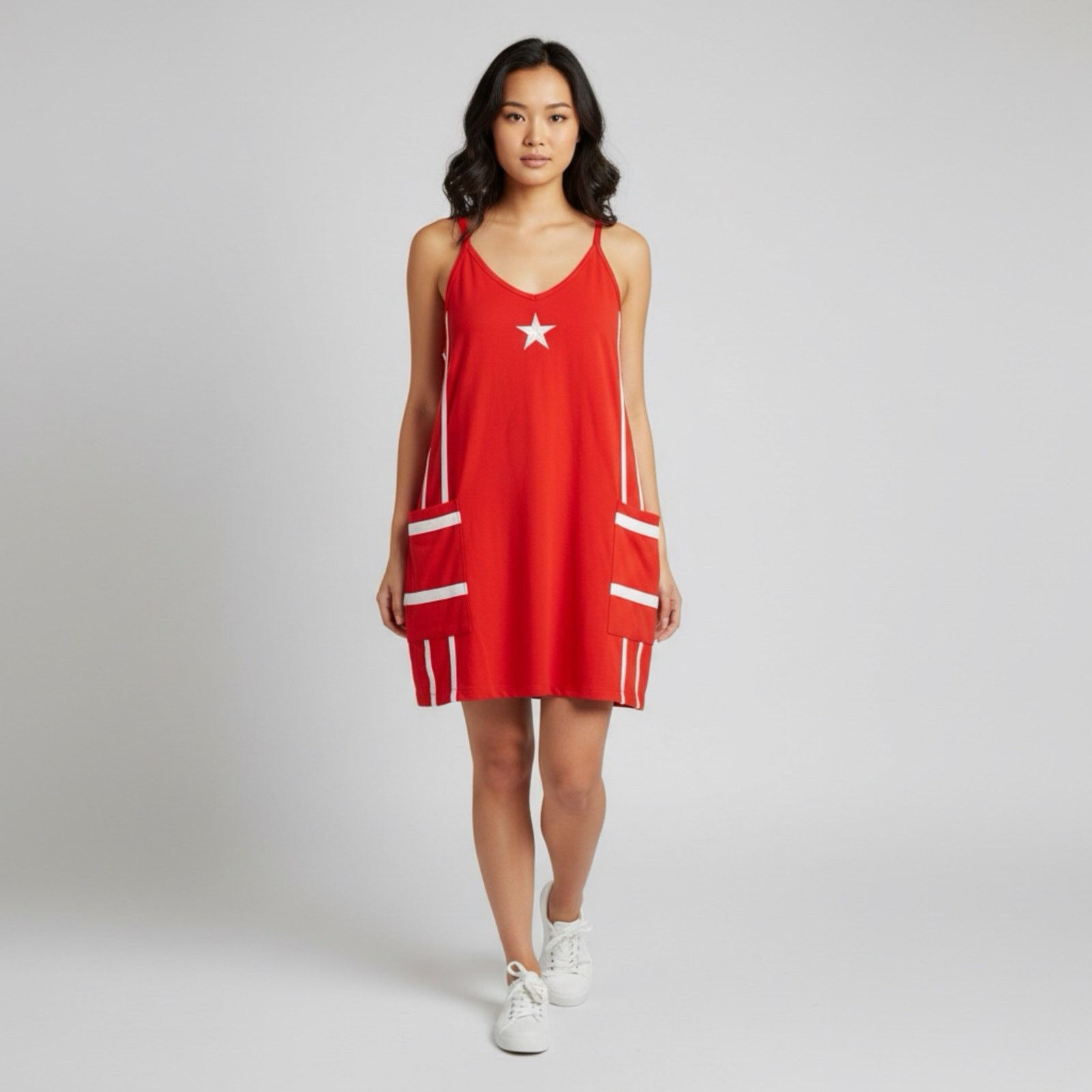Delicious Vinyl Vinyl Threads Red Star Tank Dress XXL – Trendy Casual $25 Size XXL / US 16-18 / IT 52-54 - 1 Thumbnail