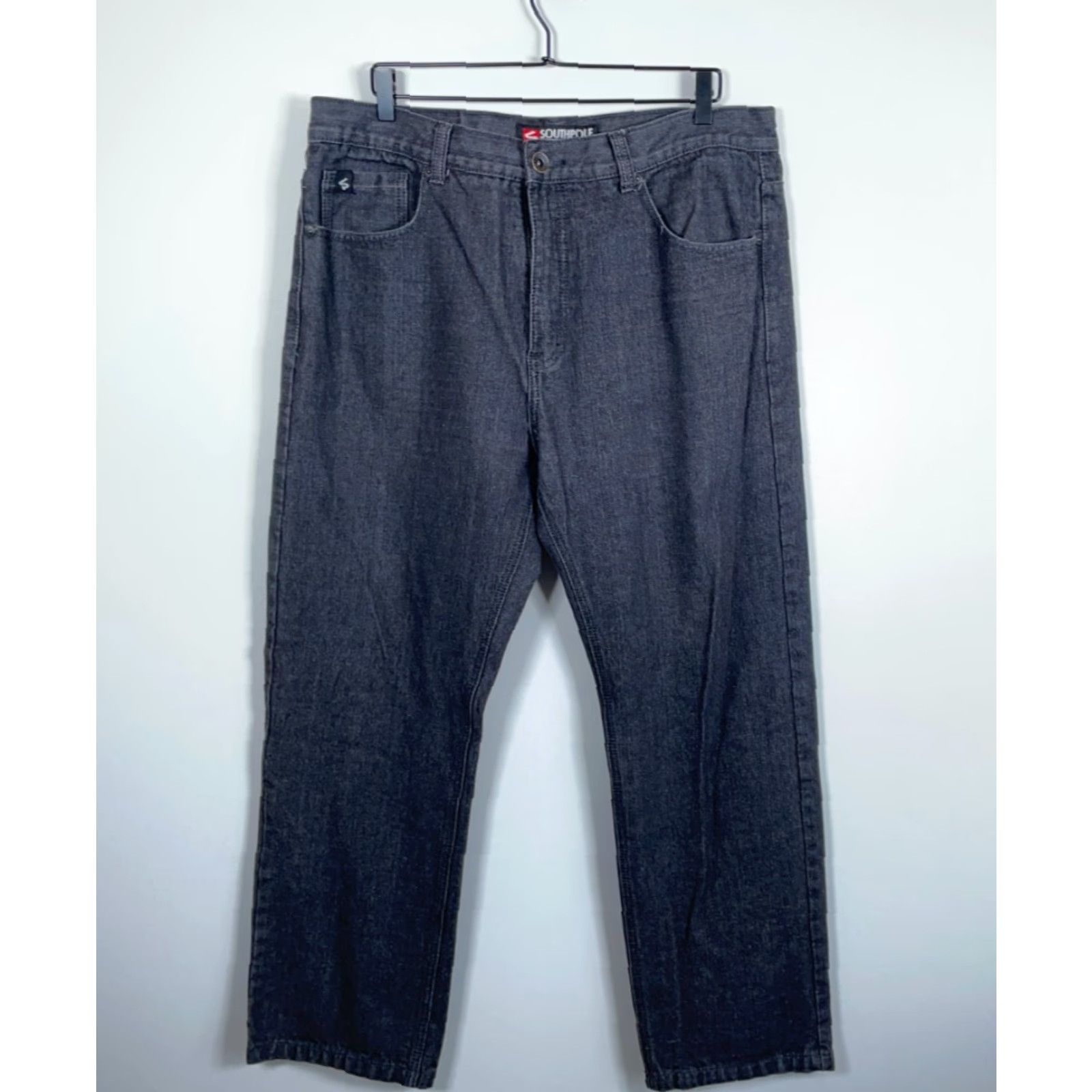 Southpole VINTAGE Southpole Jeans Baggy Tapered Leg Black Denim 38 x 30 Mens Regular 5-Pocket Style Hip Hop Size US 38 / EU 54 - 2 Thumbnail