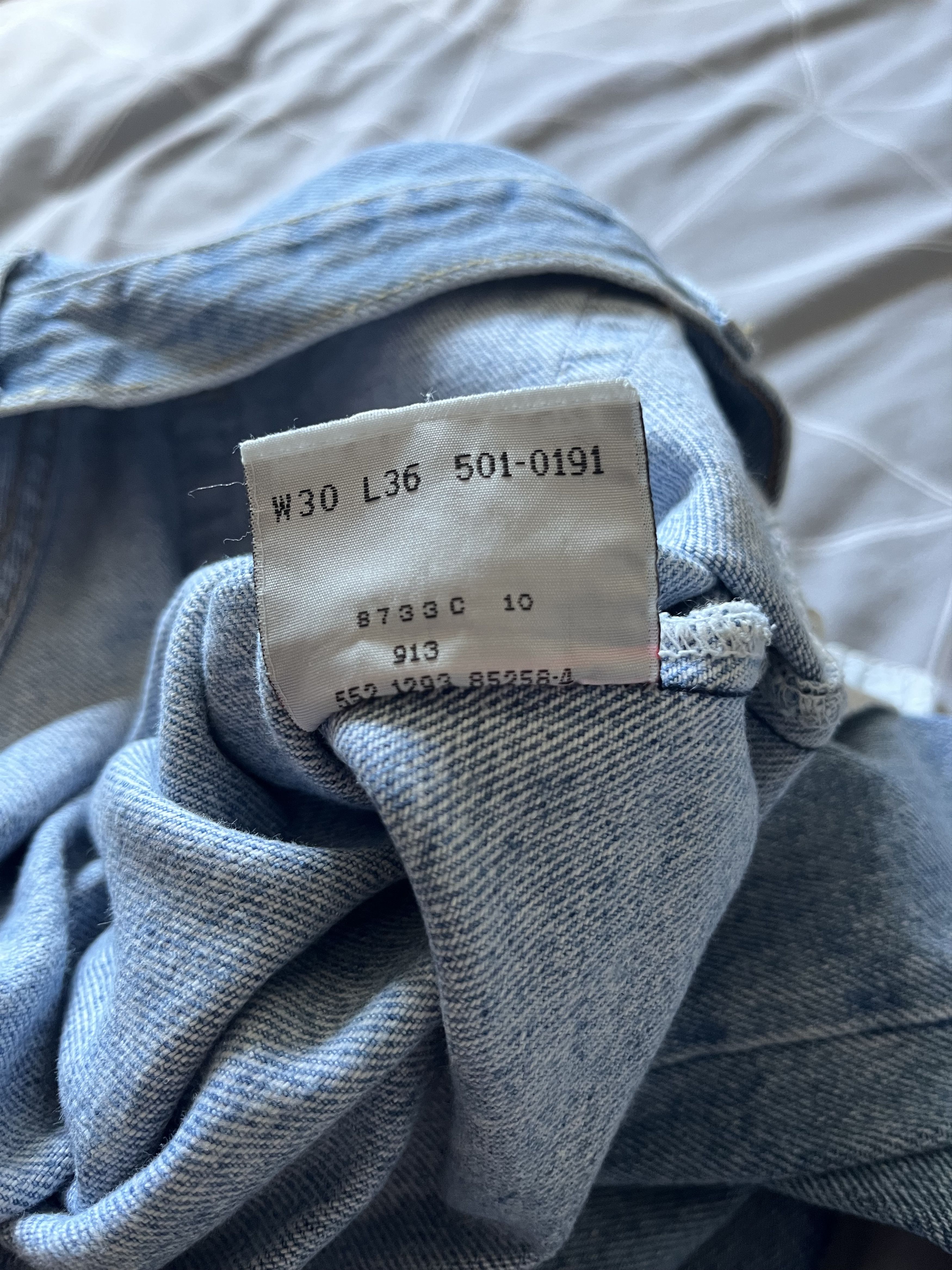 Levi's Levi’s 501 Men’s Jeans W30 L36 –USA 1993 – Blue – Vintage Size US 30 / EU 46 - 7 Thumbnail
