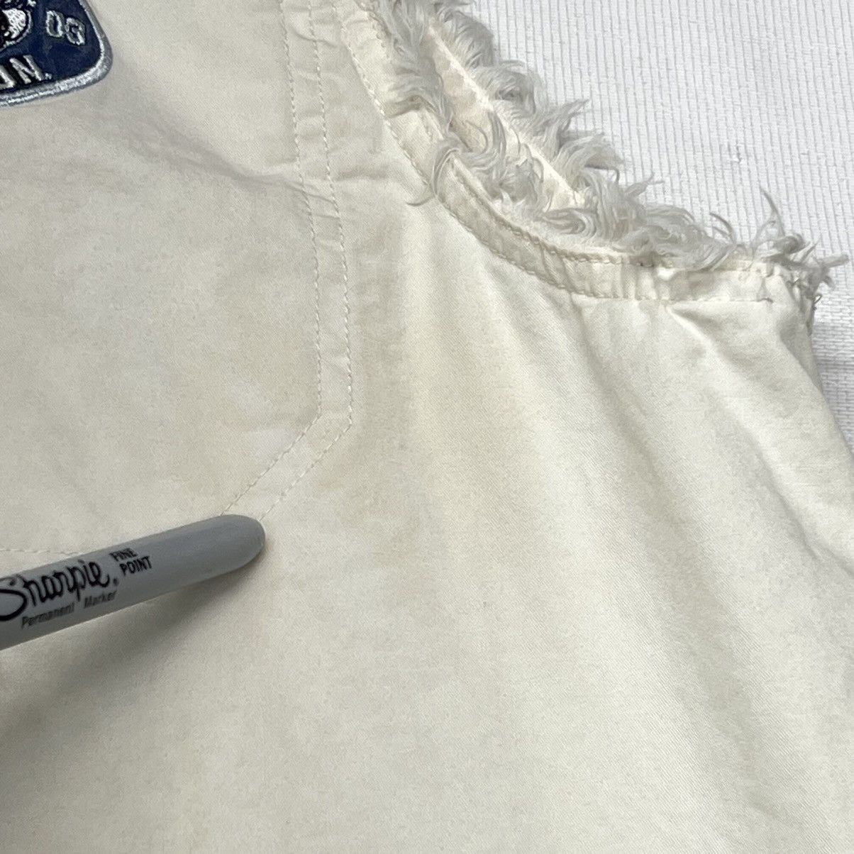 Harley Davidson × Vintage Harley Davidson Button Up Shirt White Cut Off Vest Stripe Size US XXL / EU 58 / 5 - 11 Thumbnail