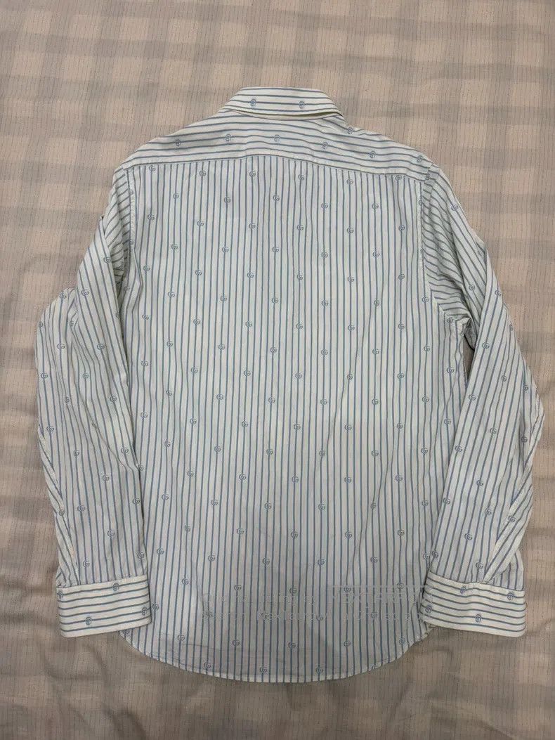Gucci Gucci Size39 White striped full-print logo long-sleeved shi Size US XXS / EU 40 - 2 Thumbnail