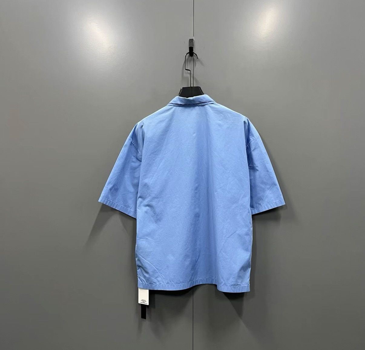Prada Prada Sky Blue Triangle Logo Short Sleeve Shirt J41 Size US S / EU 44-46 / 1 - 2 Thumbnail