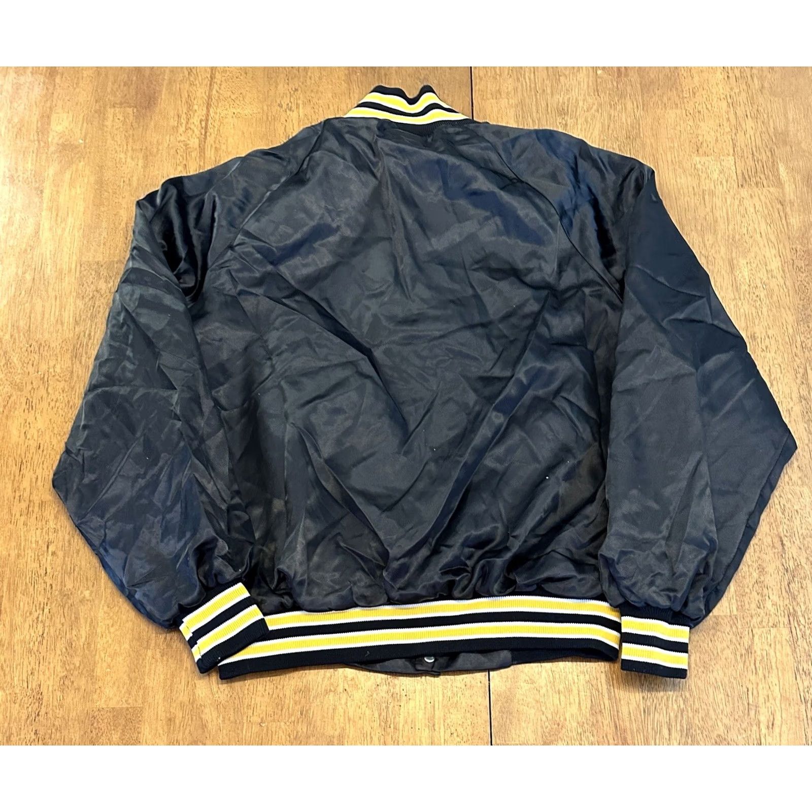 Vintage VINTAGE West Ark Jacket 80s Satin Black Large United Steelworkers Retired Made In USA Size US L / EU 52-54 / 3 - 3 Thumbnail