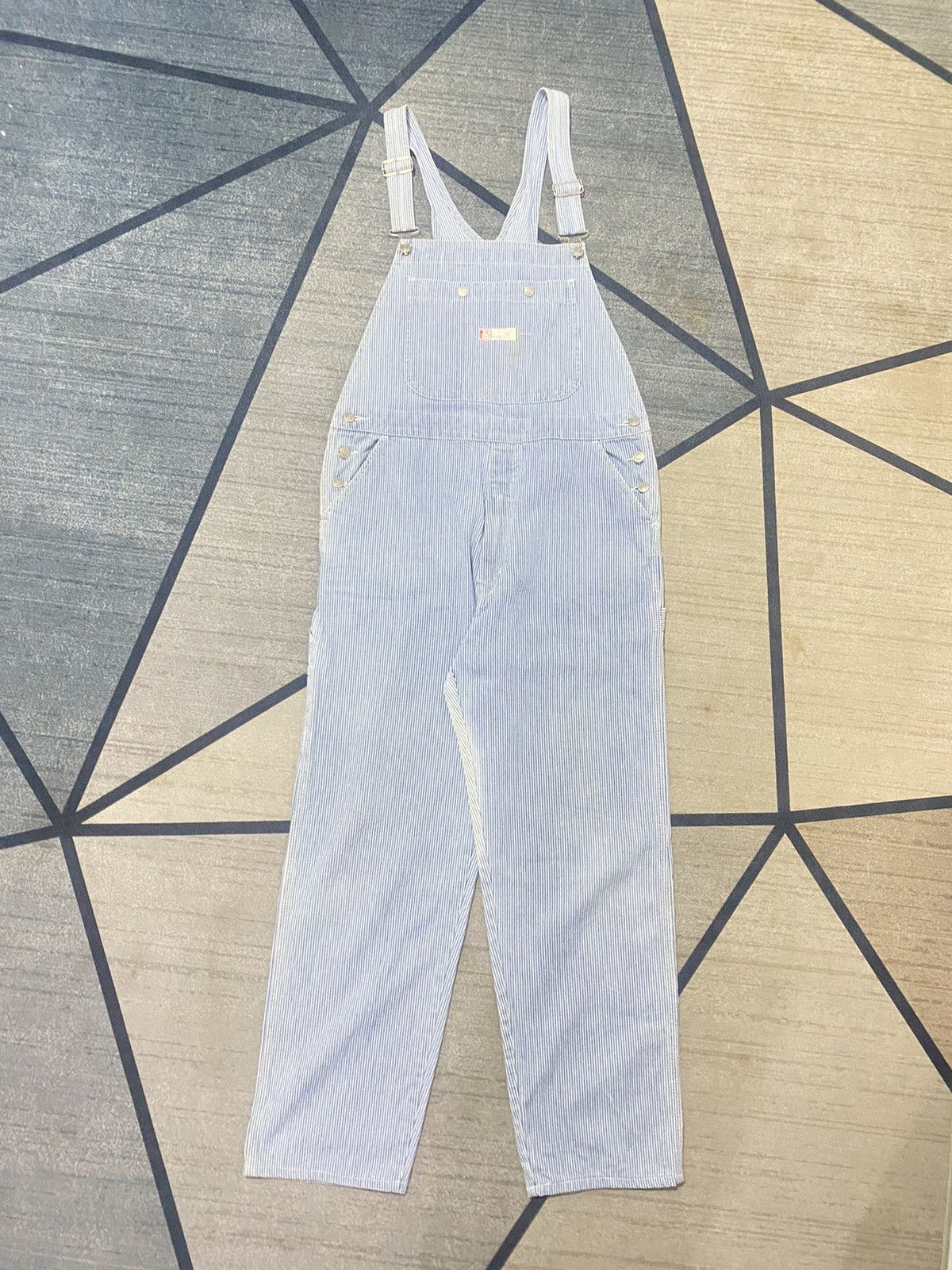 GL HEART MEN DENIM BIB HICKORY OVERALLS CASUAL LARGE SIZE