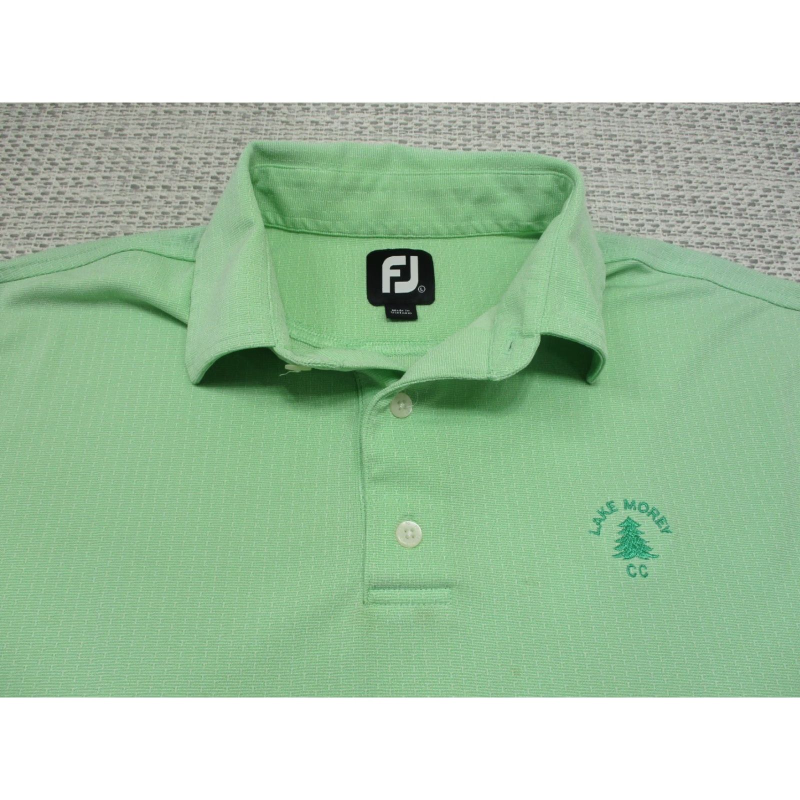 Footjoy FootJoy Polo Shirt Adult Large Lightweight Golf Mens Green Polo Short Sleeve Solid Logo Regular Vintage No Size US L / EU 52-54 / 3 - 2 Thumbnail