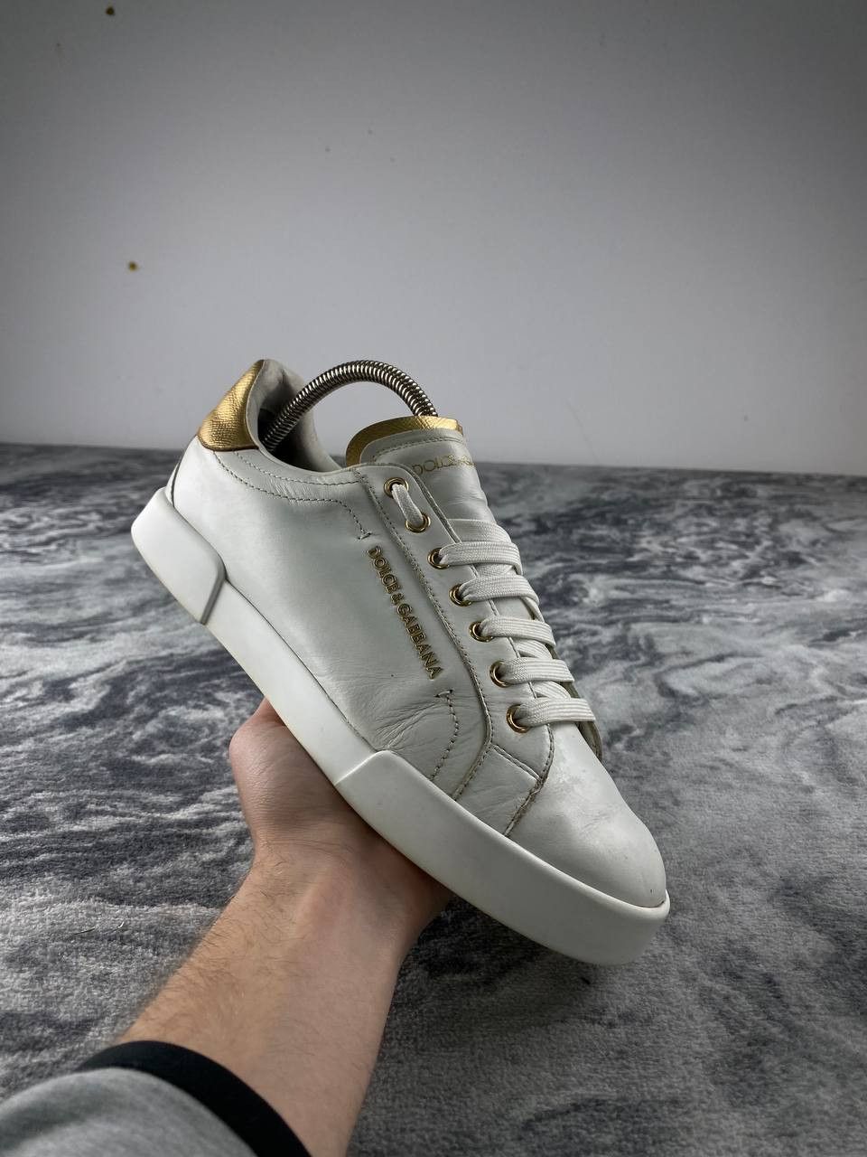 Dolce & Gabbana Dolce & Gabbana Portofino Leather Trainers Men Size 41 White Size US 8 / EU 41 - 3 Thumbnail
