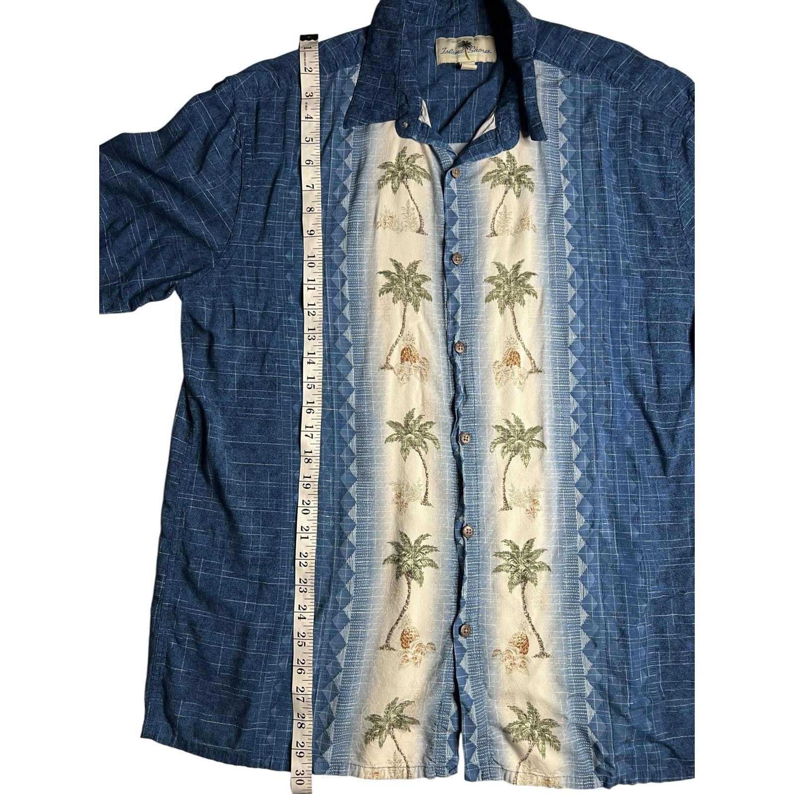 Island Shores Island Shores Palm Tree Hawaiian Shirt XL Blue Ray Tropical Size US XL / EU 56 / 4 - 11 Thumbnail