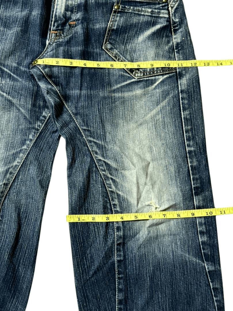 Edwin Vintage Edwin Evolution Blue Washed Whisker Jeans Size US 31 - 14 Thumbnail