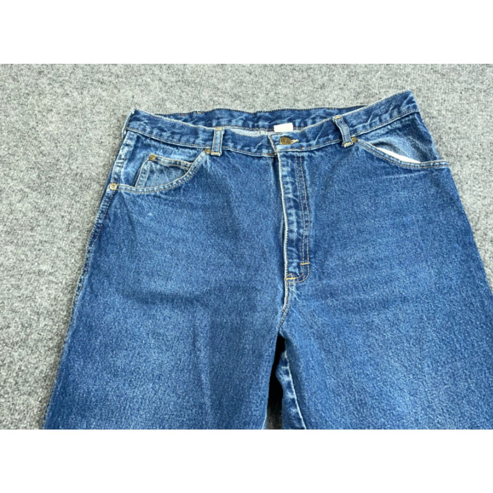 Denime VINTAGE Kabos Denim Jeans Men 32 x 30 Blue 90s Faded Tapered Leg USA Made Regular Rise 10-12 Zip Size US 32 / EU 48 - 7 Thumbnail