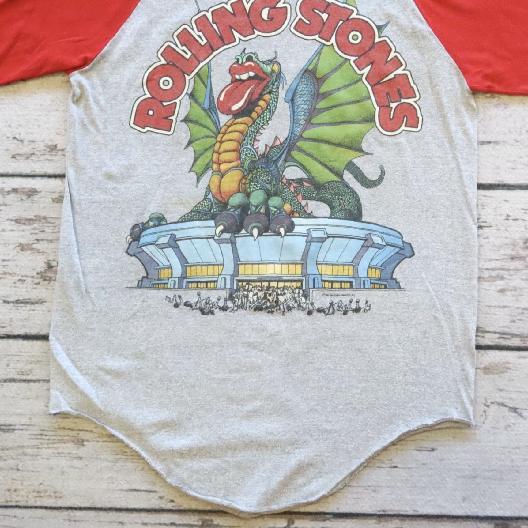 Vintage VINTAGE The Rolling Stones T-Shirt Raglan 1981 Tour Shirt M Gray Mens Size US M / EU 48-50 / 2 - 3 Thumbnail