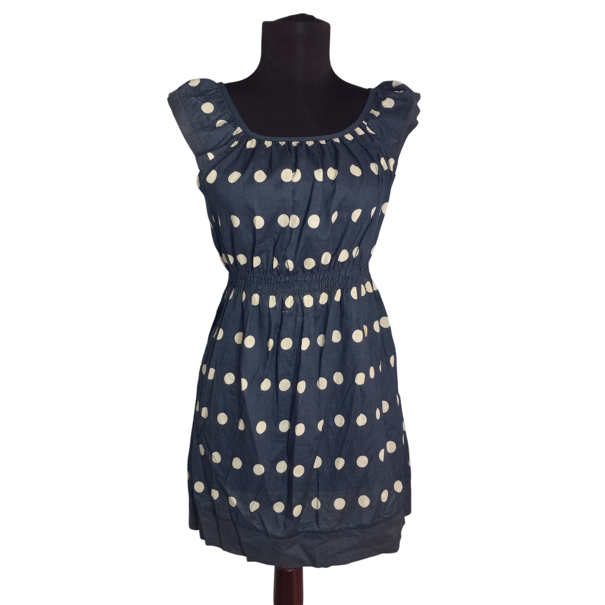 Anthropologie Edme & Esyllte 6 Dress Anthropologie Navy Blue Polka Dot Sle Size M / US 6-8 / IT 42-44 - 1 Thumbnail