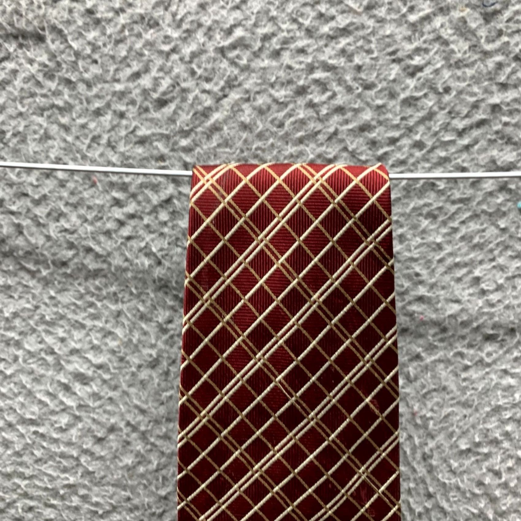 Vintage Vintage Woodward Tie Red Diamond Mens OS Silk 3.75 Inch Formal Neck Adult Pattern Geometric Classic 57"-60" Size ONE SIZE - 3 Thumbnail