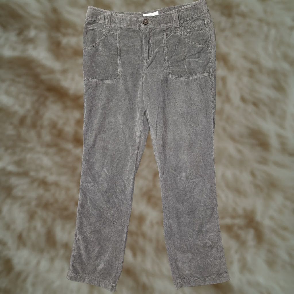 Vintage Columbia Pants Womens 12 Gray Corduroy Straight Leg Pockets AL8334 Size 34" / US 12 / IT 48 - 1 Thumbnail