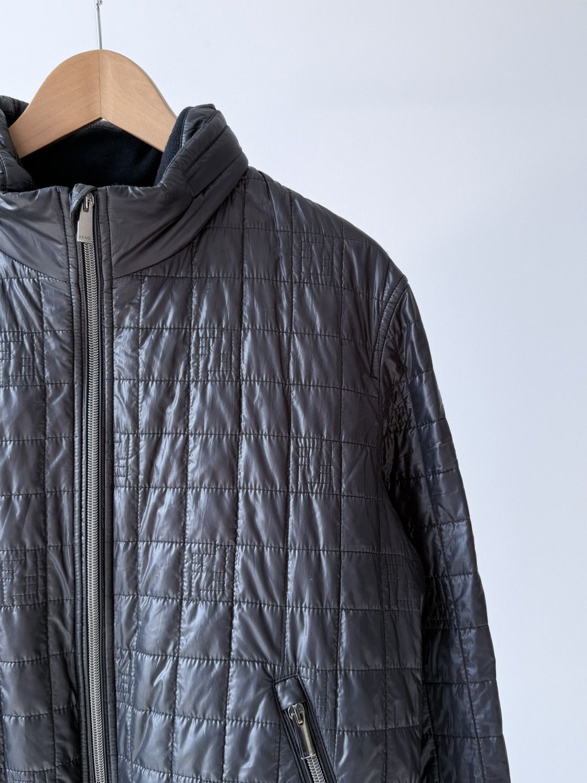 Fendi Fendi Black Quilted Monogram Logo Jacket Size US M / EU 48-50 / 2 - 3 Thumbnail