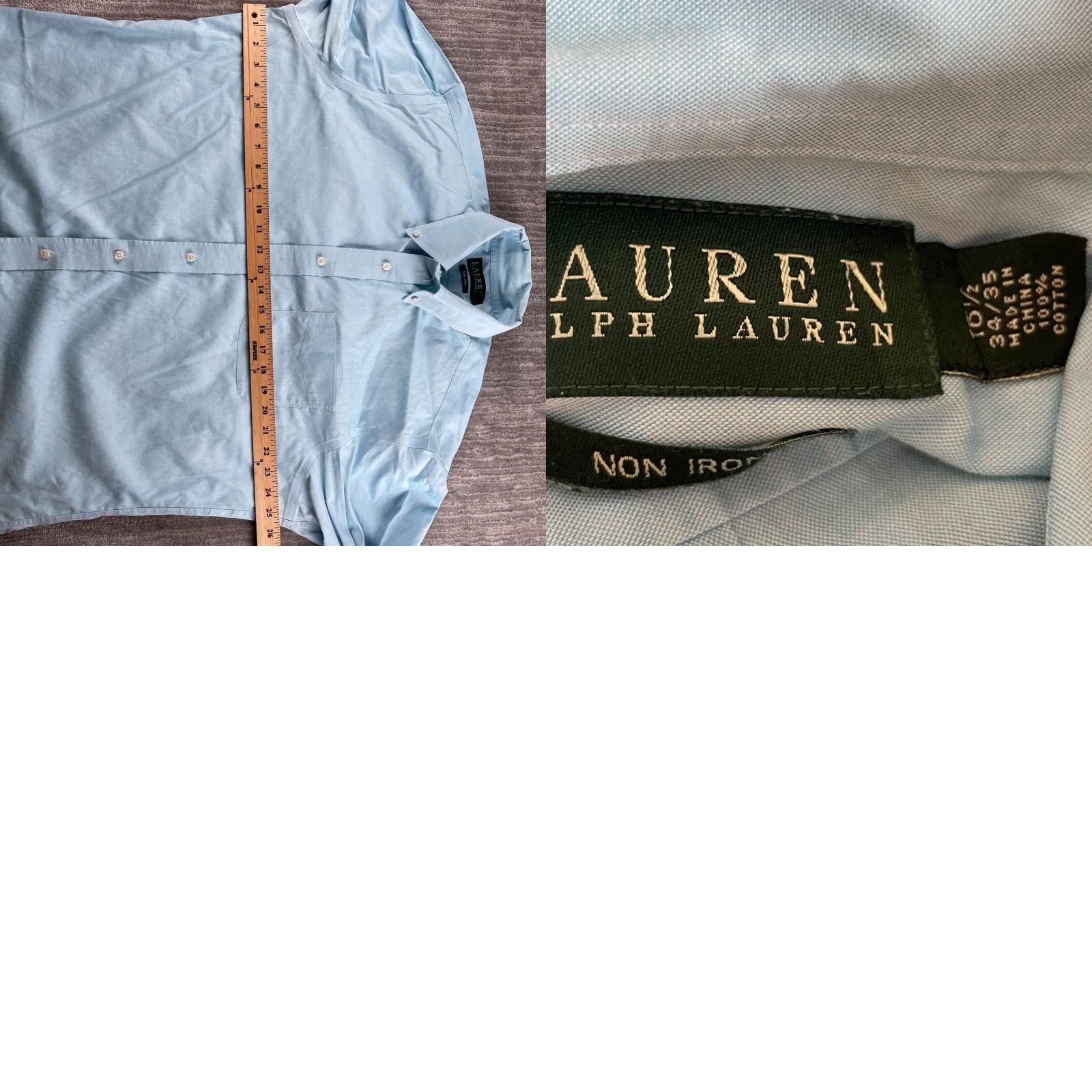 Ralph Lauren Lauren Ralph Lauren Shirt Adult Large Blue Long Sleeve Button Up Non Iron Mens Size US L / EU 52-54 / 3 - 8 Thumbnail